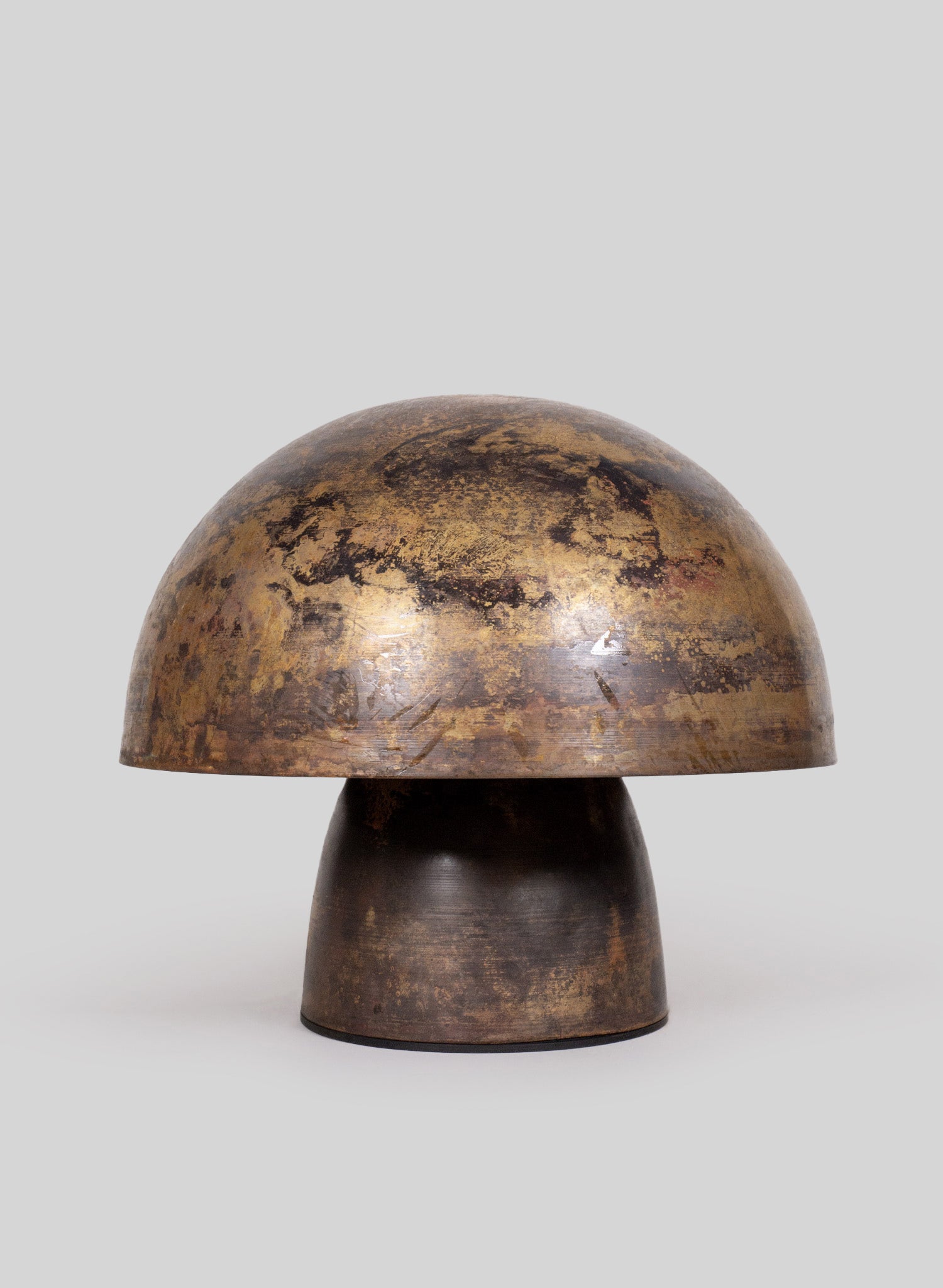 Mushroom Copper Lamp, Patina