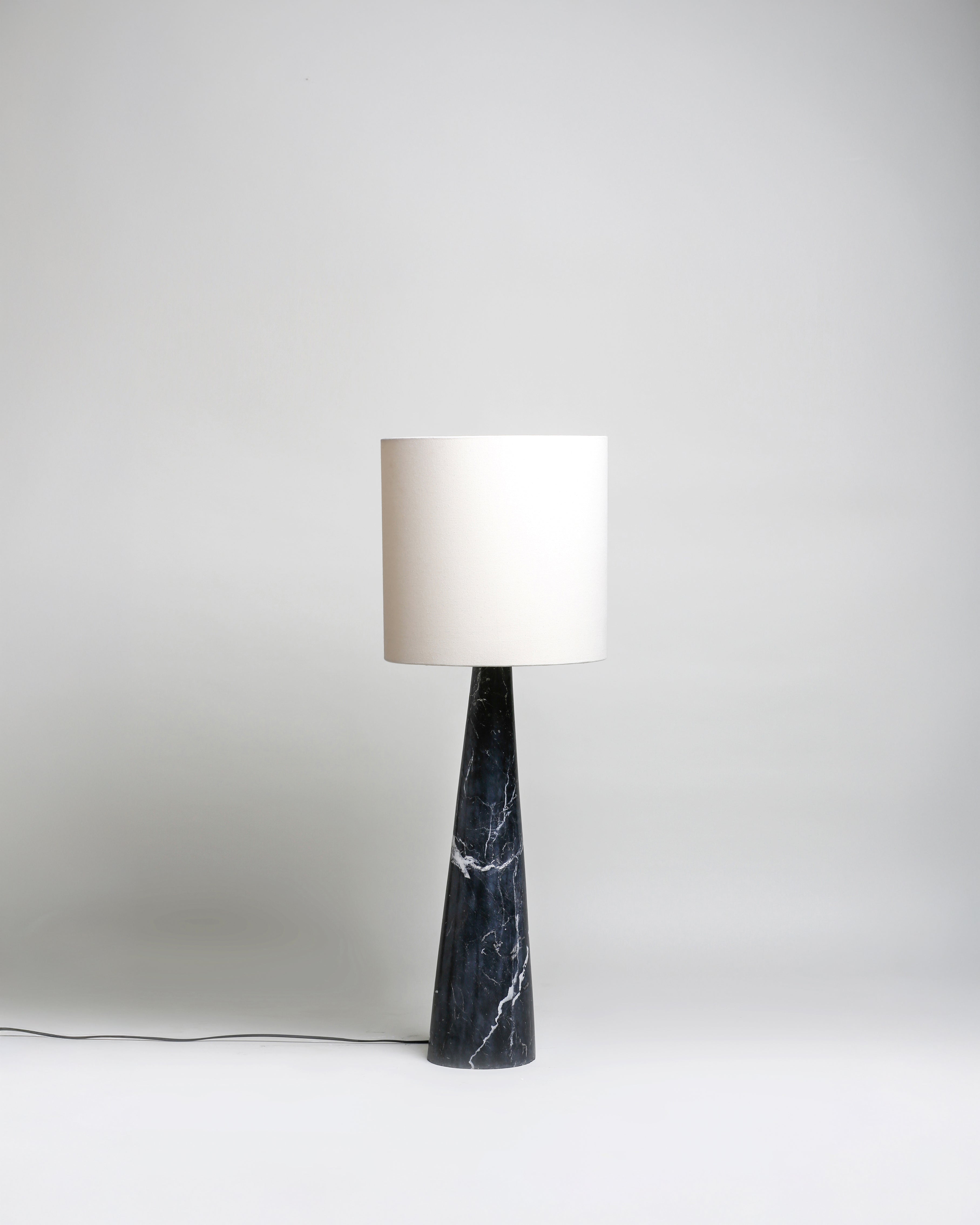 FL 11 Floor Lamp, Black Khenifra Marble - White