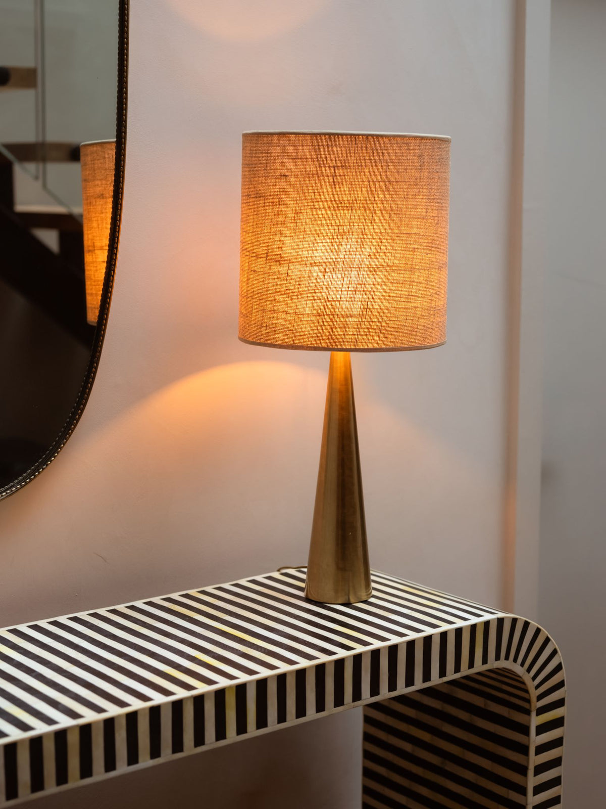 TL 11 Table Lamp, Brass - Jute