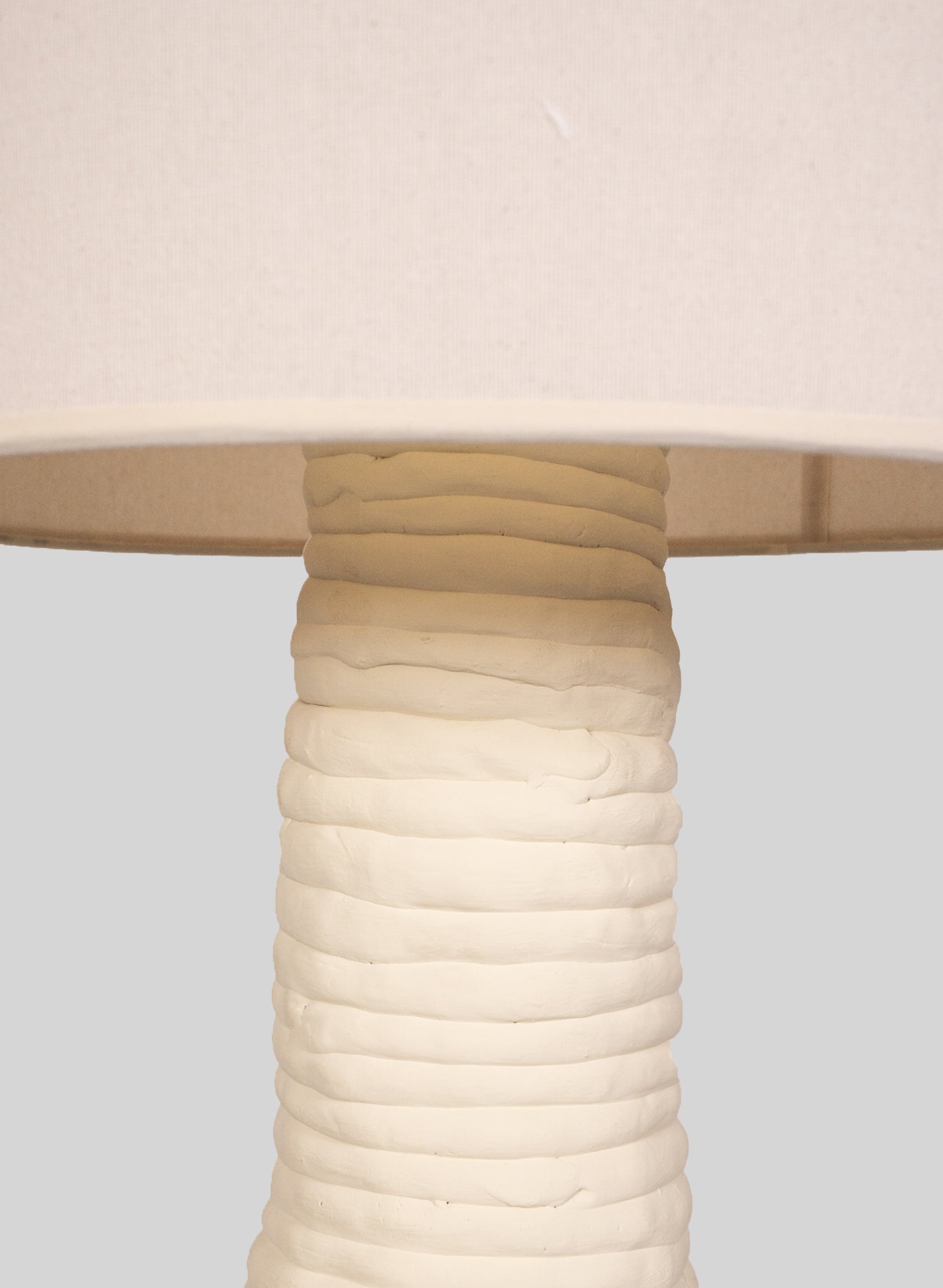 Sculptural Floor Lamp H130 cm, White Plaster - White