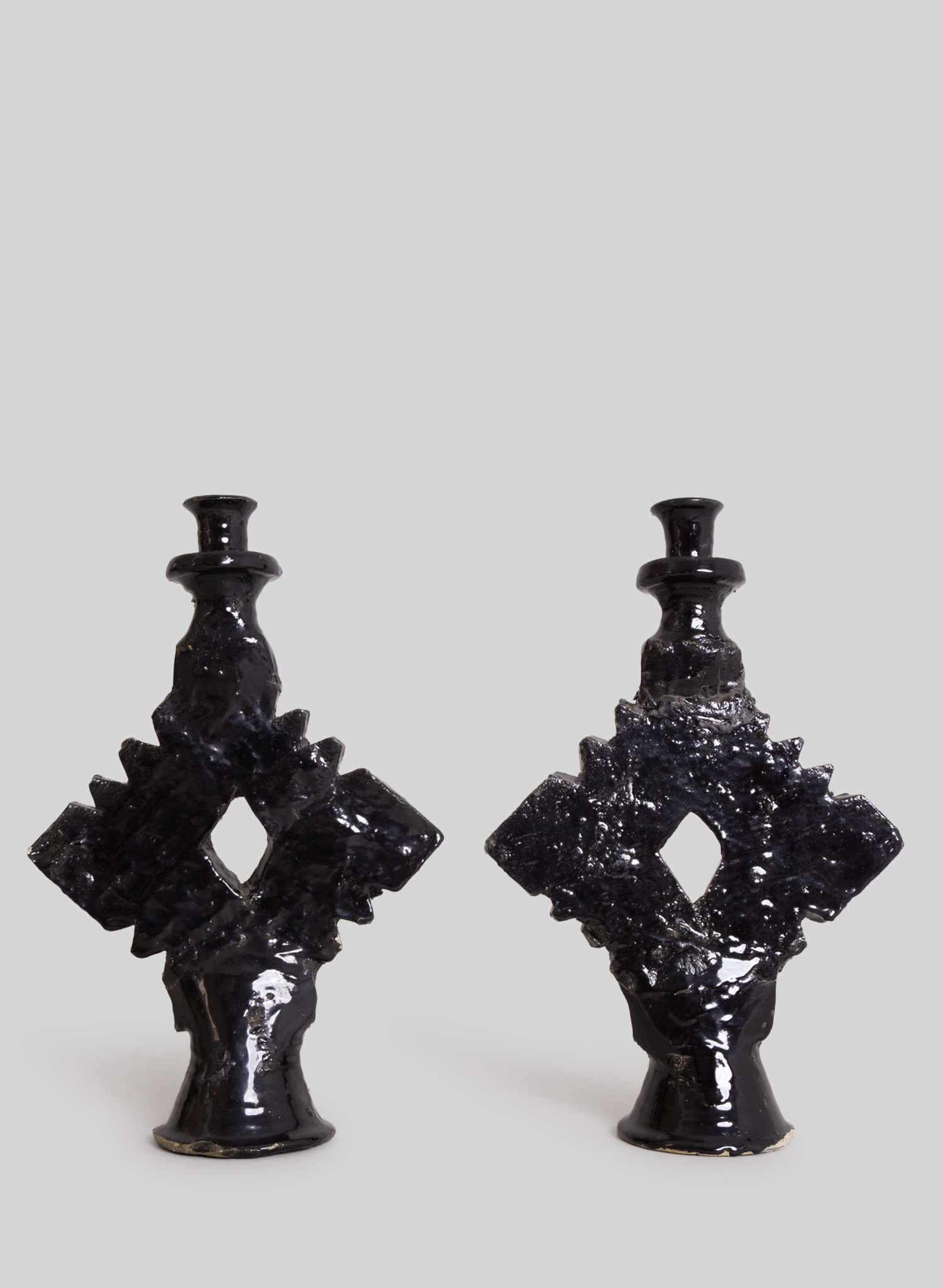 Tamegroute Diamond Candle Holder H42 cm, Black