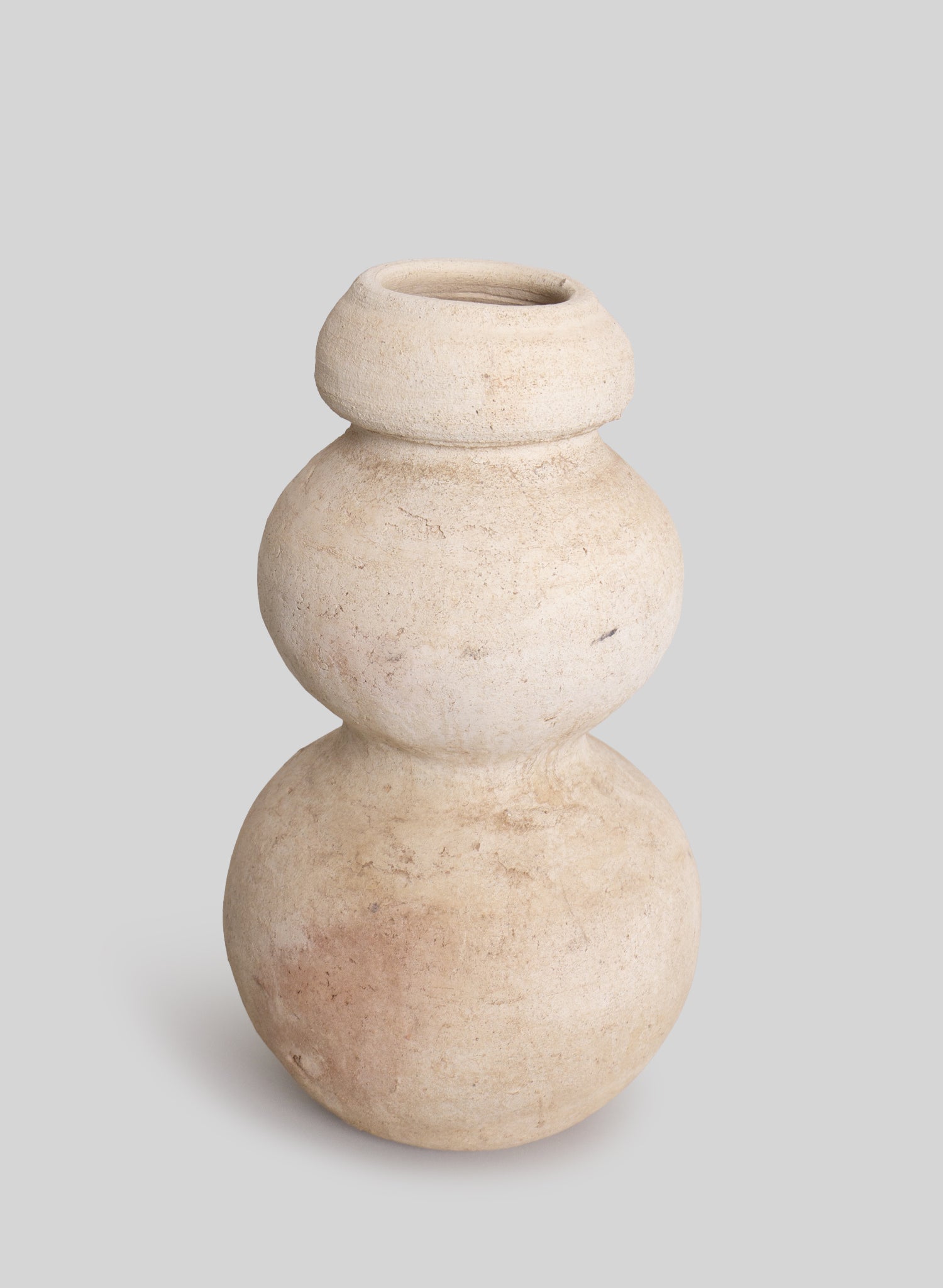 Tamegroute Round Sculptural Vase H50 cm, Unglazed