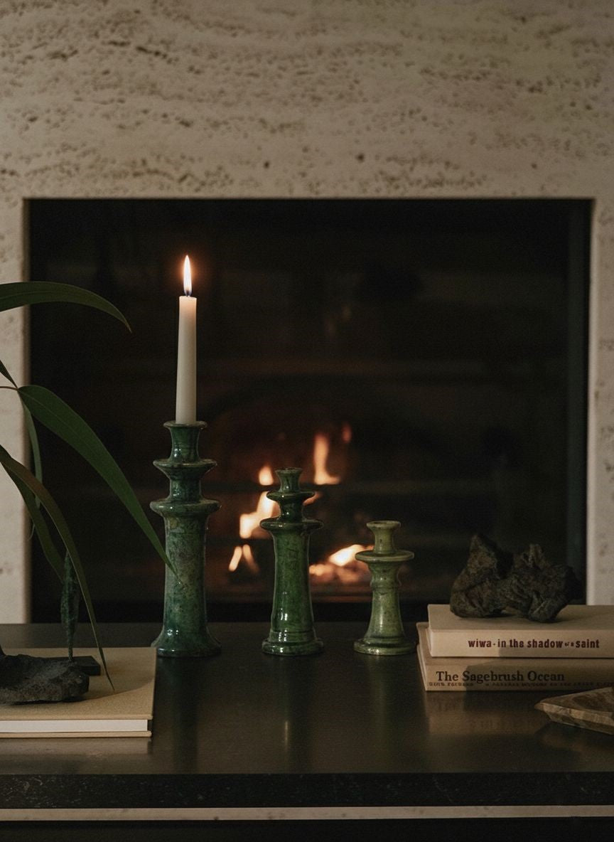 Classic Tamegroute Candle Holder, Green