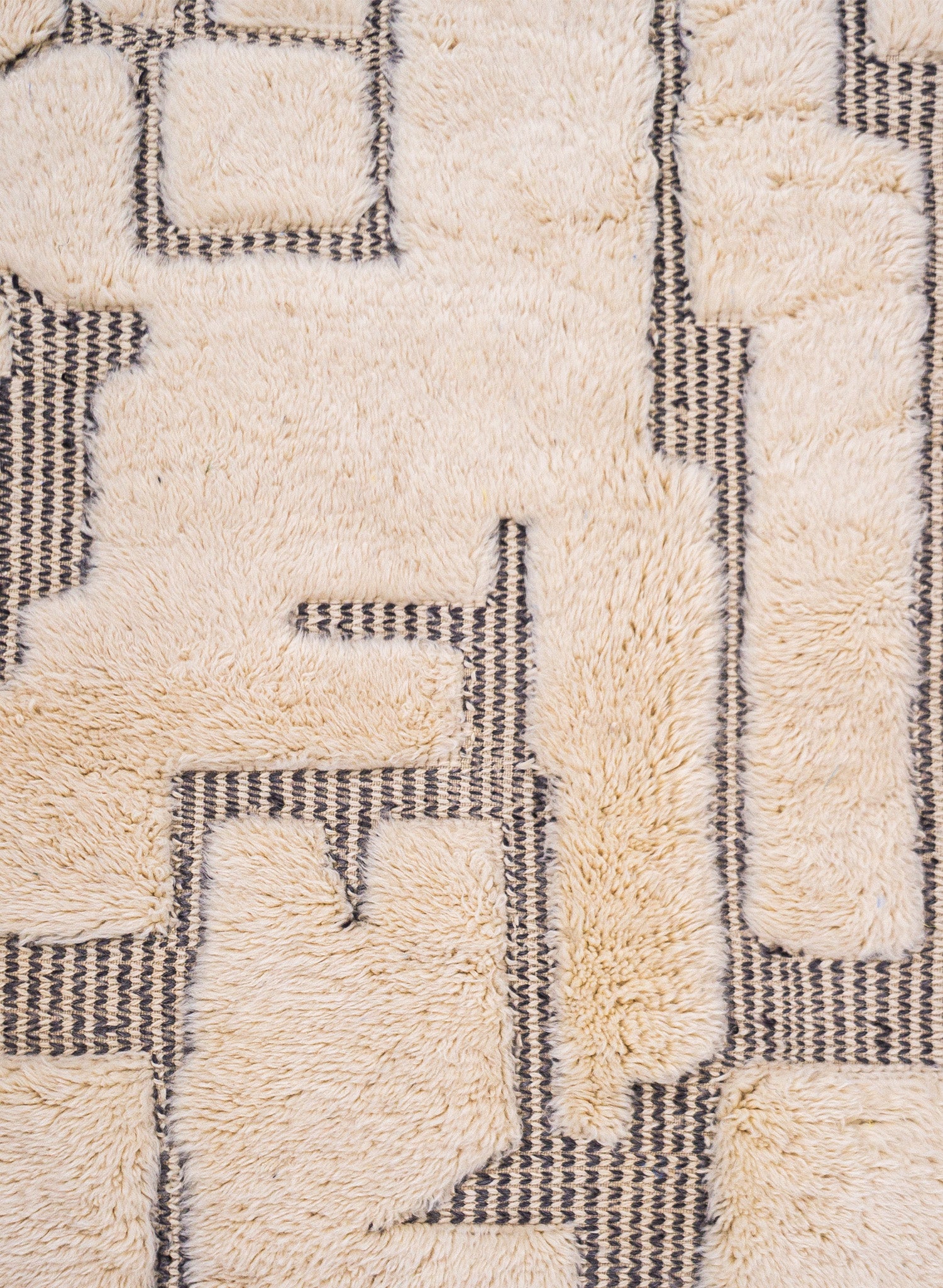 Cloud Wool Rug 200x300 cm, Natural wool-Midnight black