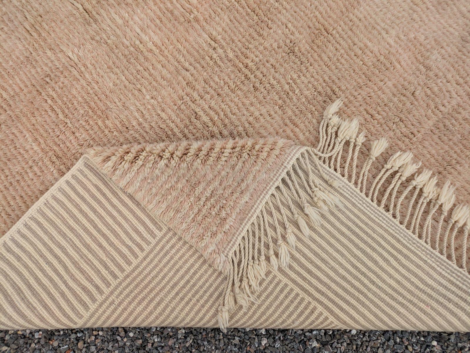 Blush Wool Rug 350x450 cm, Natural wool-Dusty rose