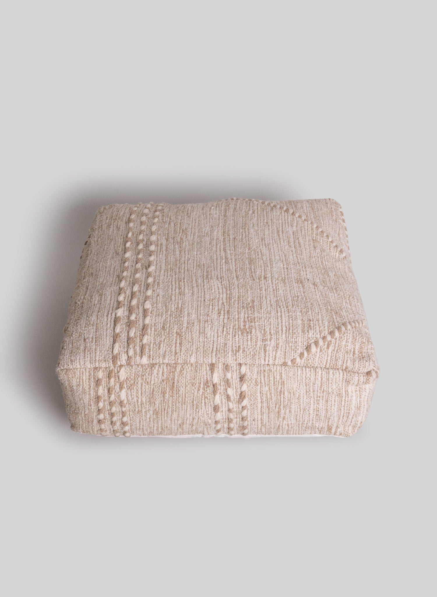 Atlas Hanbel Pouf, Natural Wool