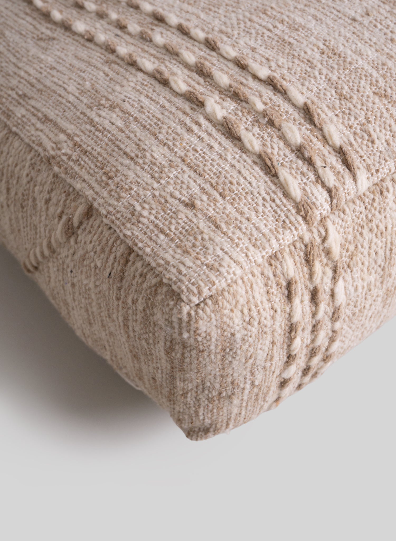 Atlas Hanbel Pouf, Natural Wool