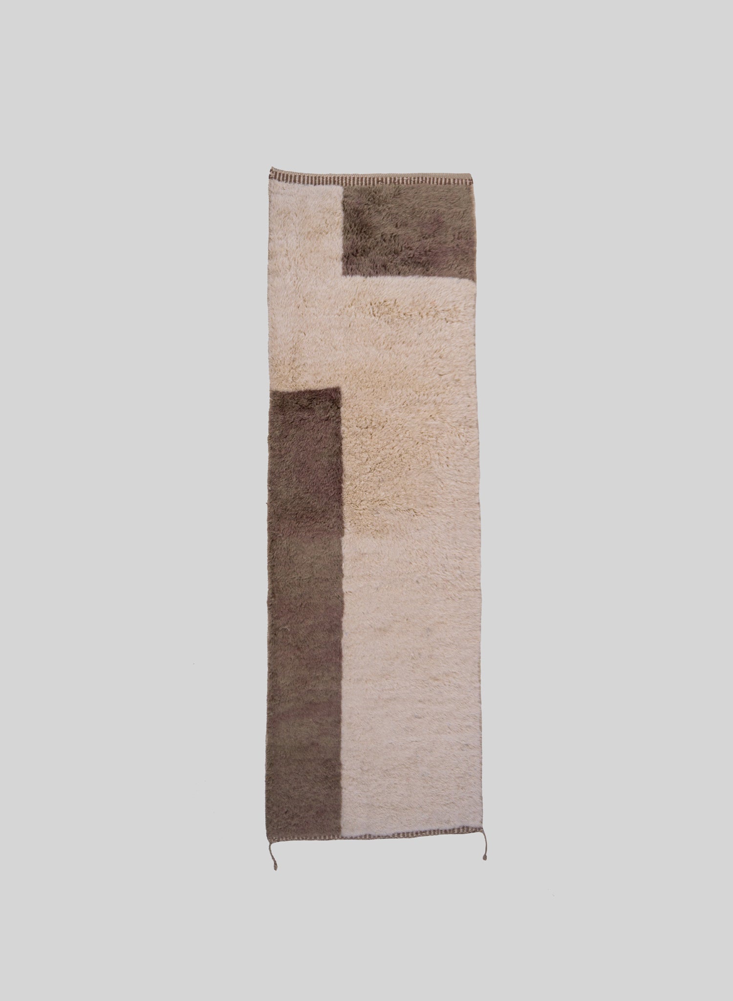 Tazwit Wool Runner 300x90 cm, Natural wool-Marsh