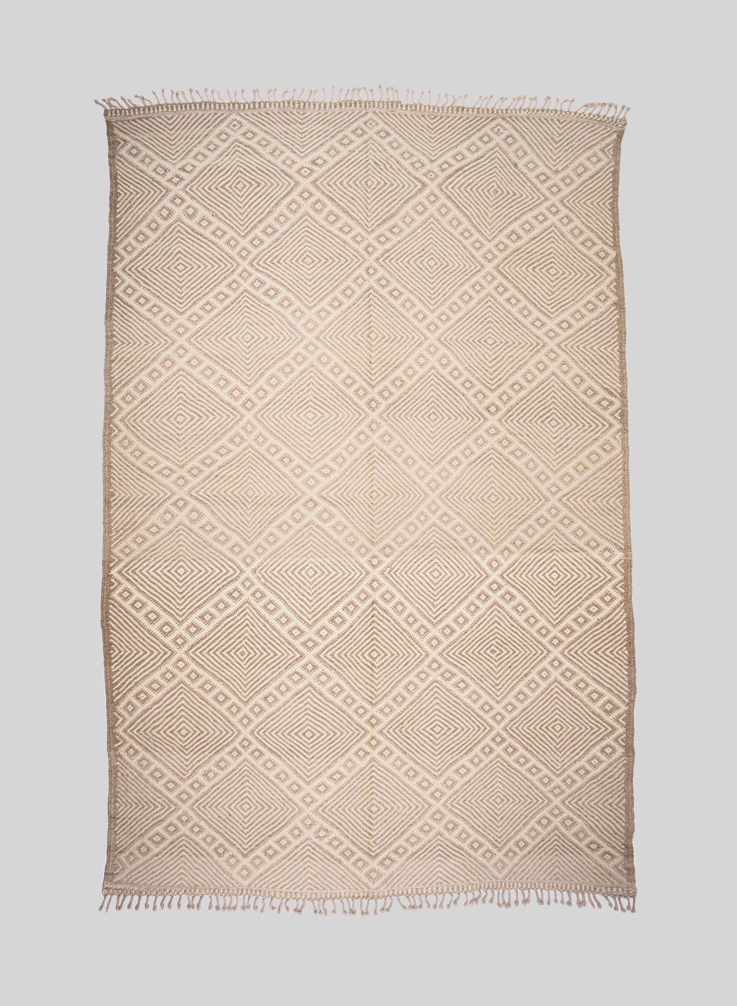 Mist Zanafi Wool Rug 250x350 cm, Natural wool-Light taupe