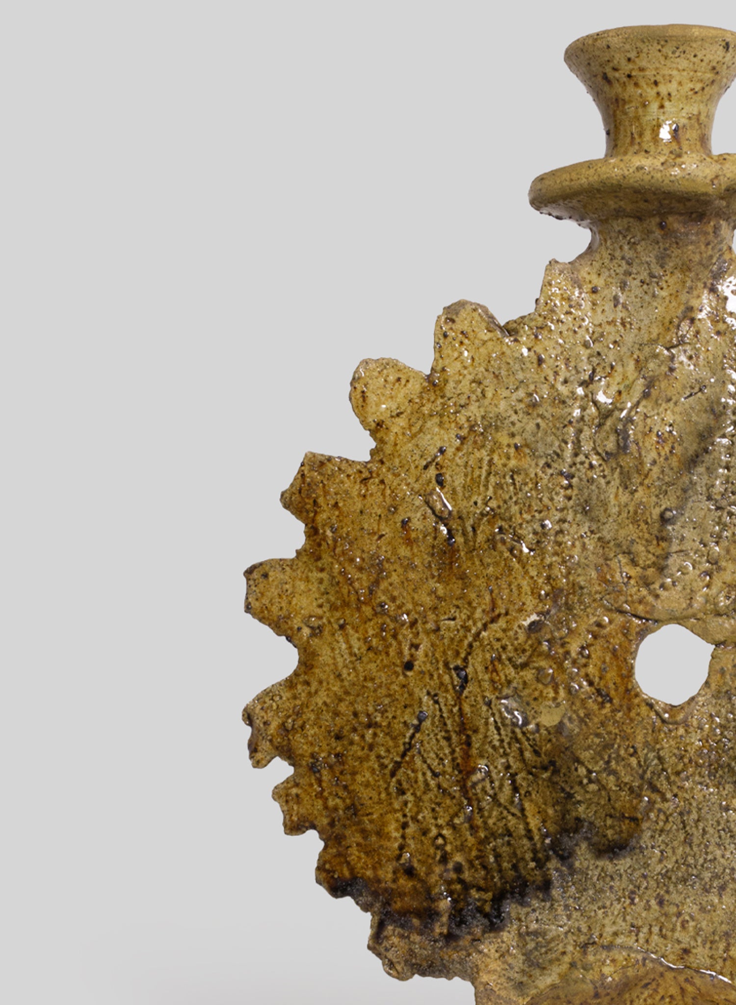 Sun-Shaped Candle Holder H32 cm, Olive