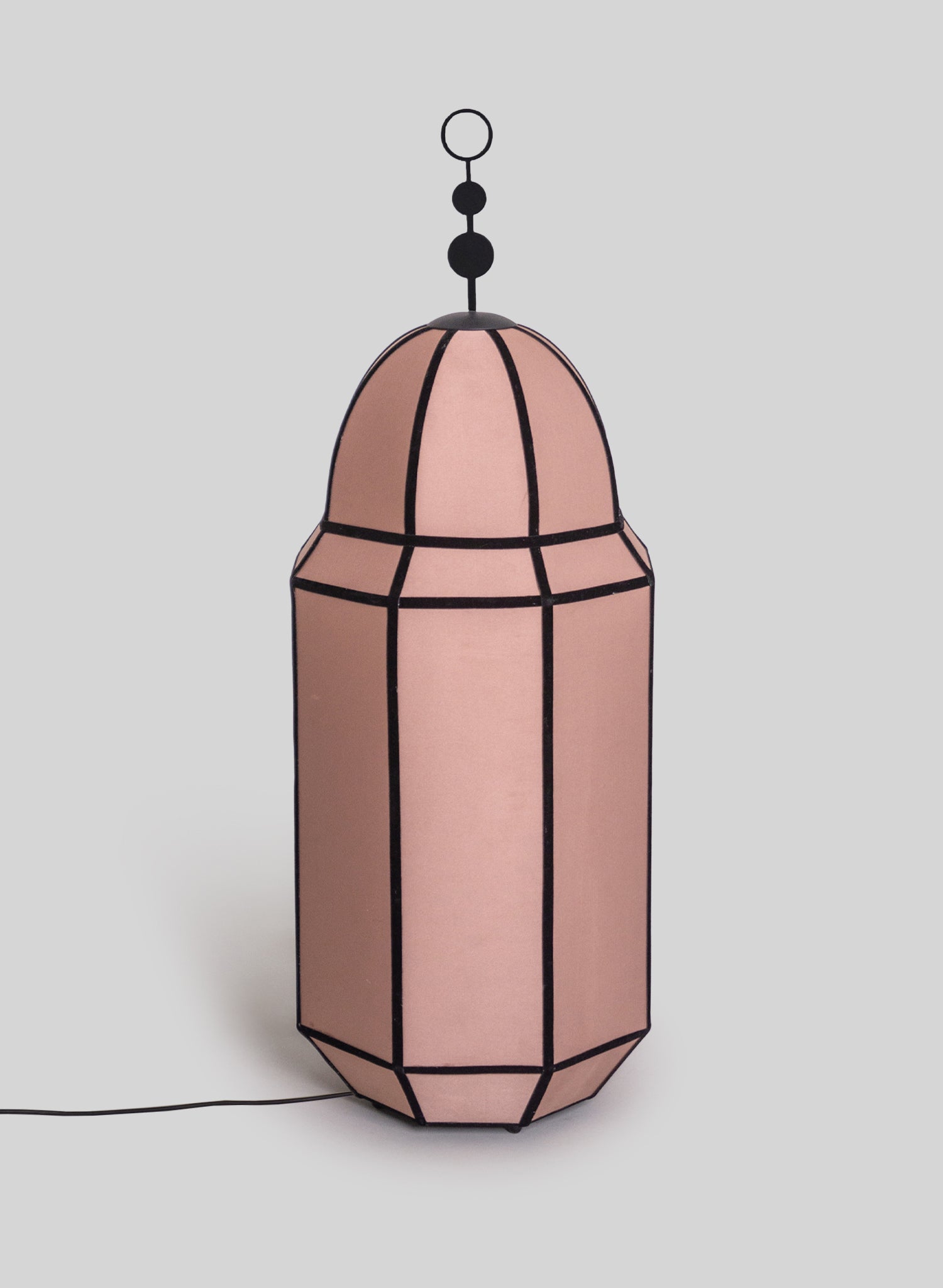 Wooden Frame Lantern Lamp, Pink