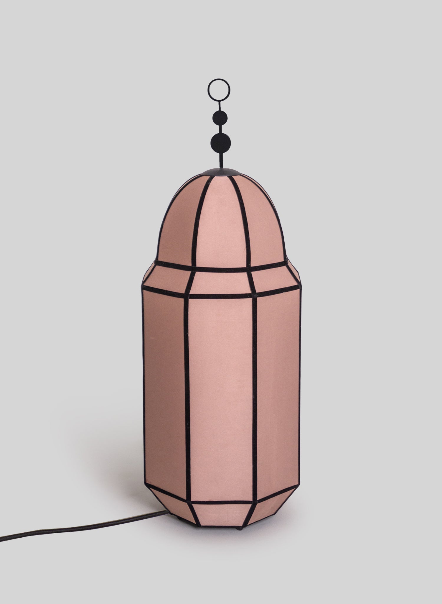 Wooden Frame Lantern Lamp, Pink