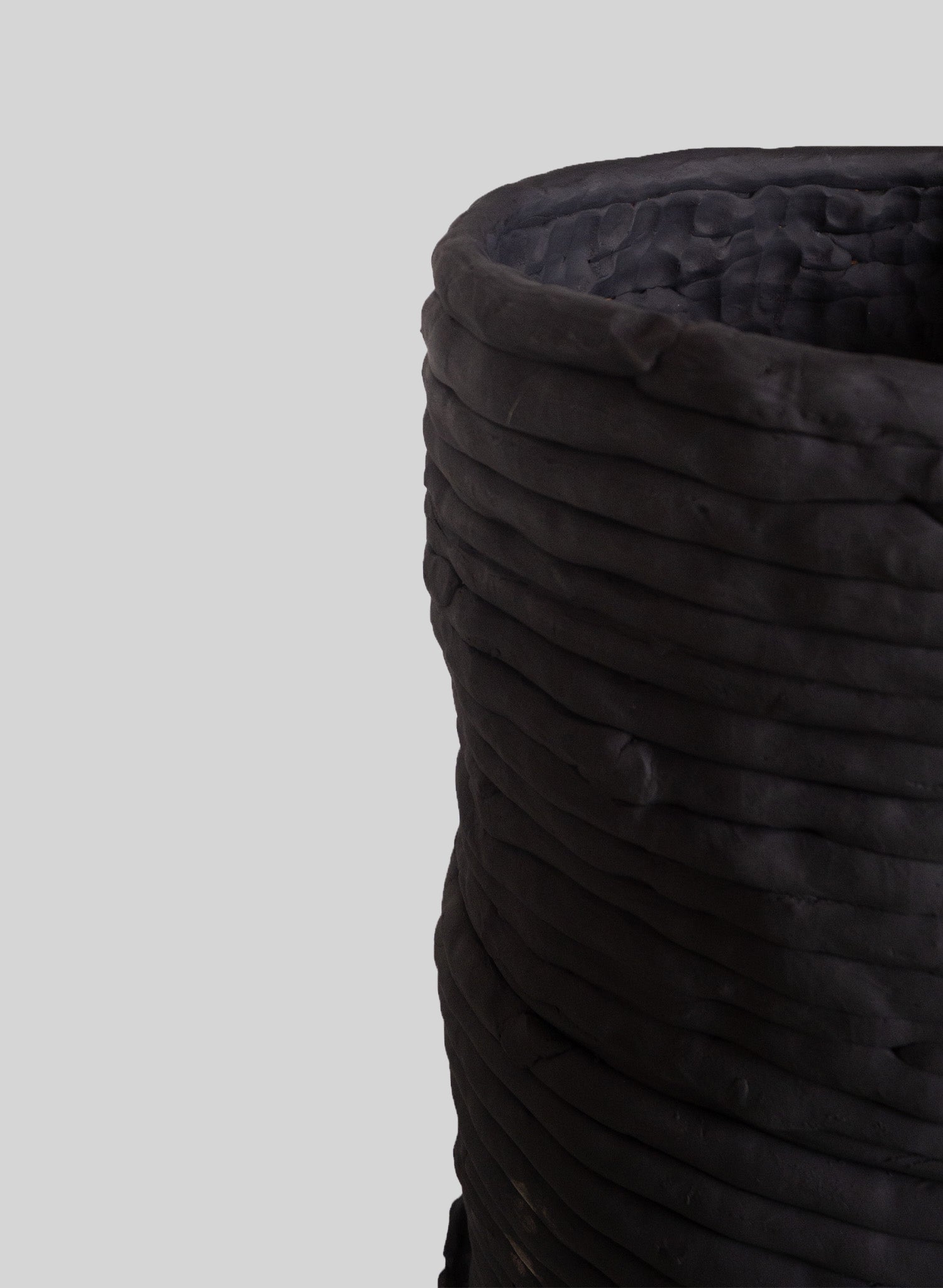 Plaster Floor Vase H125 cm, Black