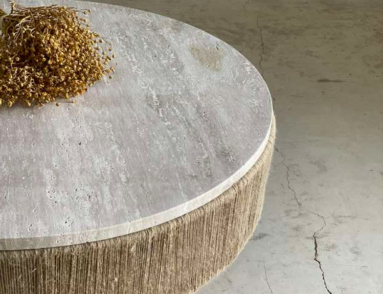 Jute Coffee Table, Travertine - Jute