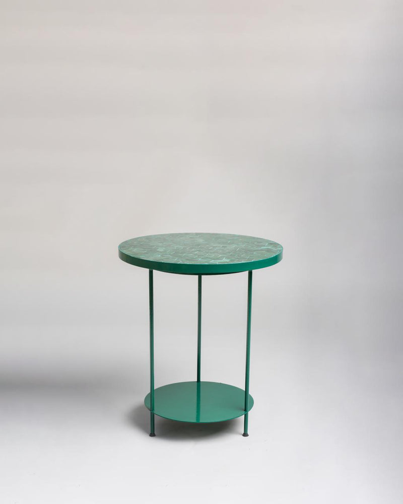 Ligna Disc Mono Side Table, Green pine