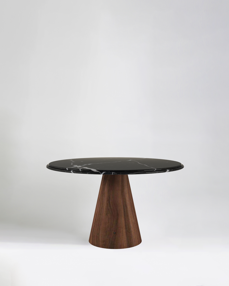 TD 11 Dining Table, Black marble - Walnut wood
