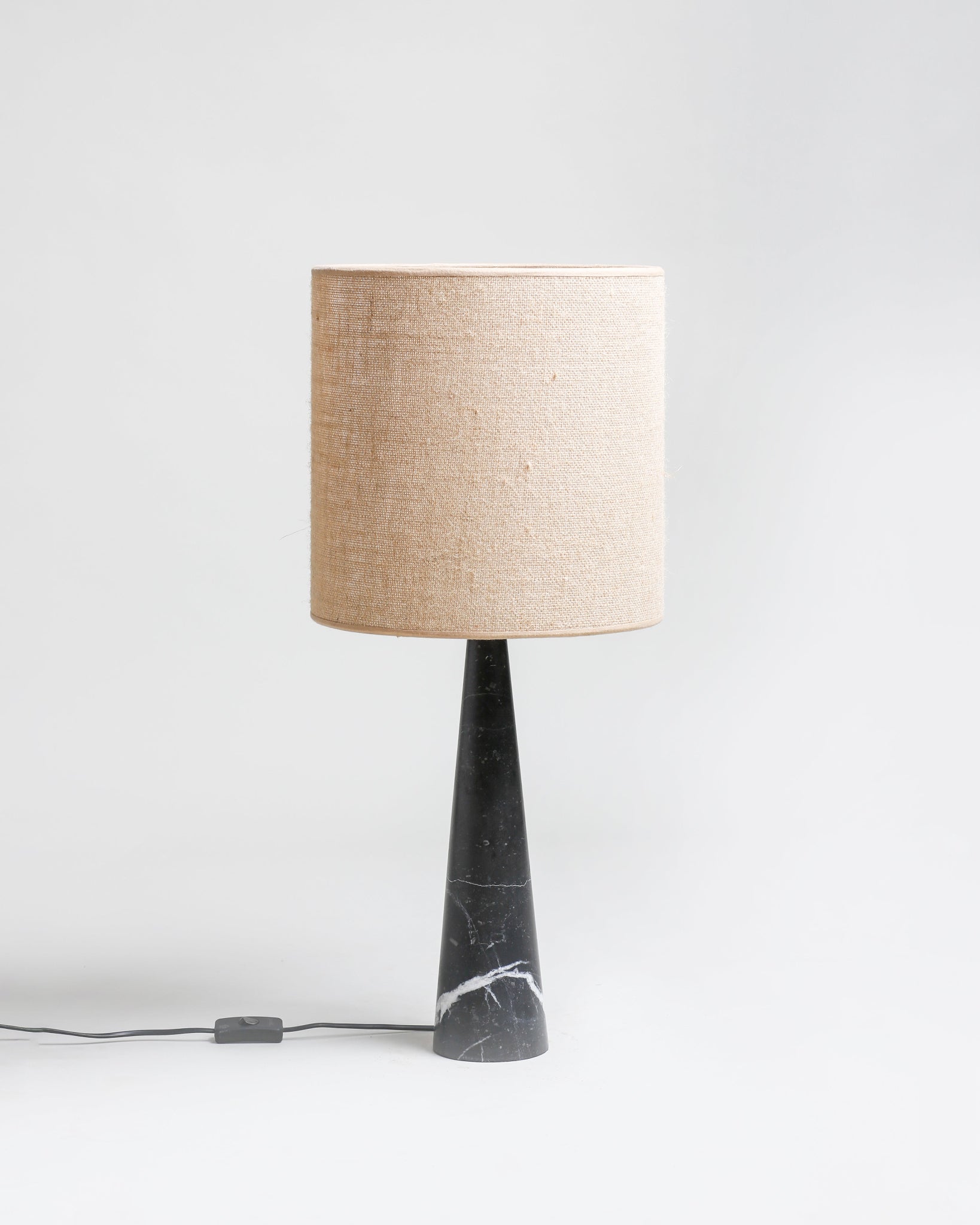 TL 11 Table Lamp, Black Khenifra Marble - Jute