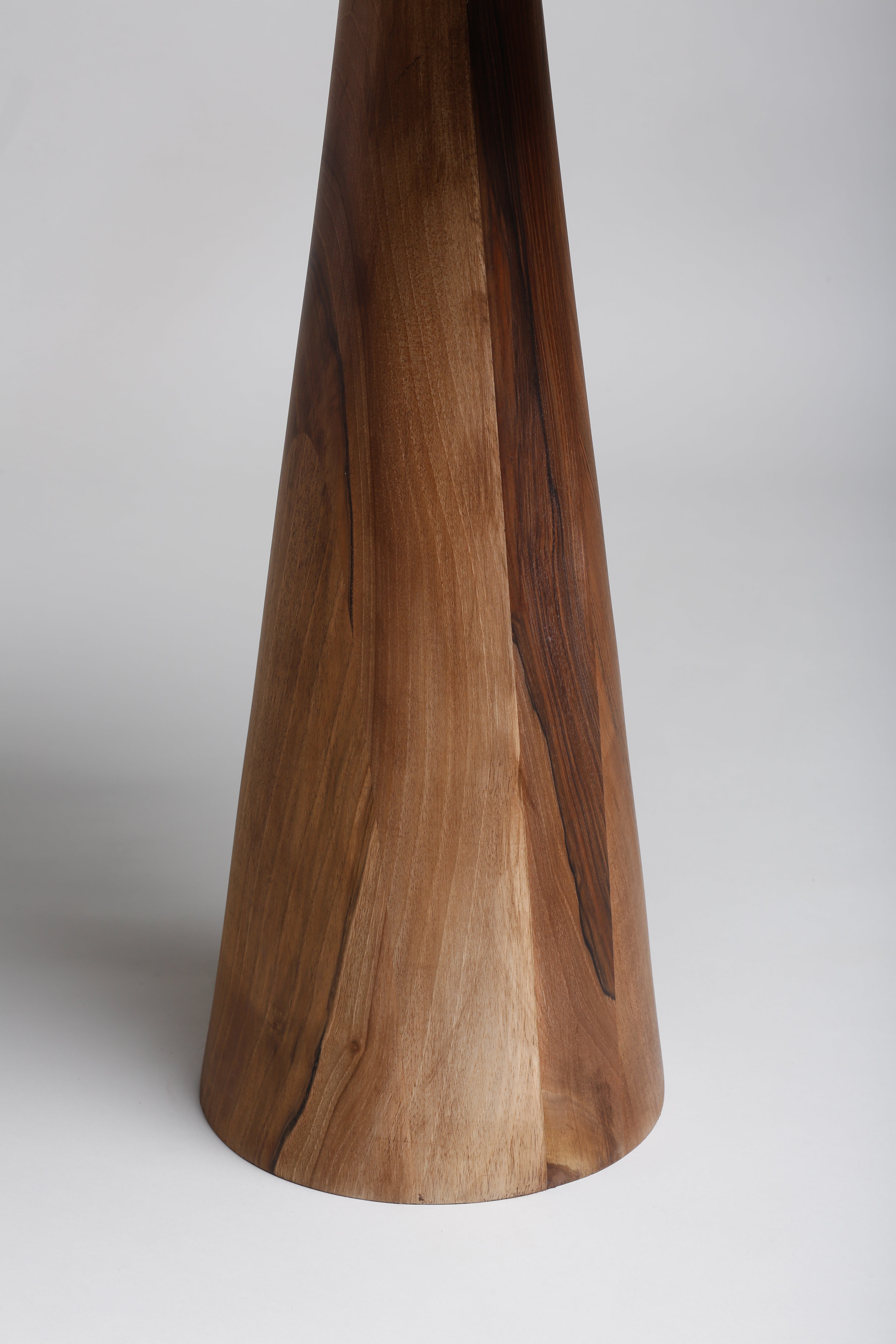 TS11 Side Table, Grey Zayane marble-Walnut wood