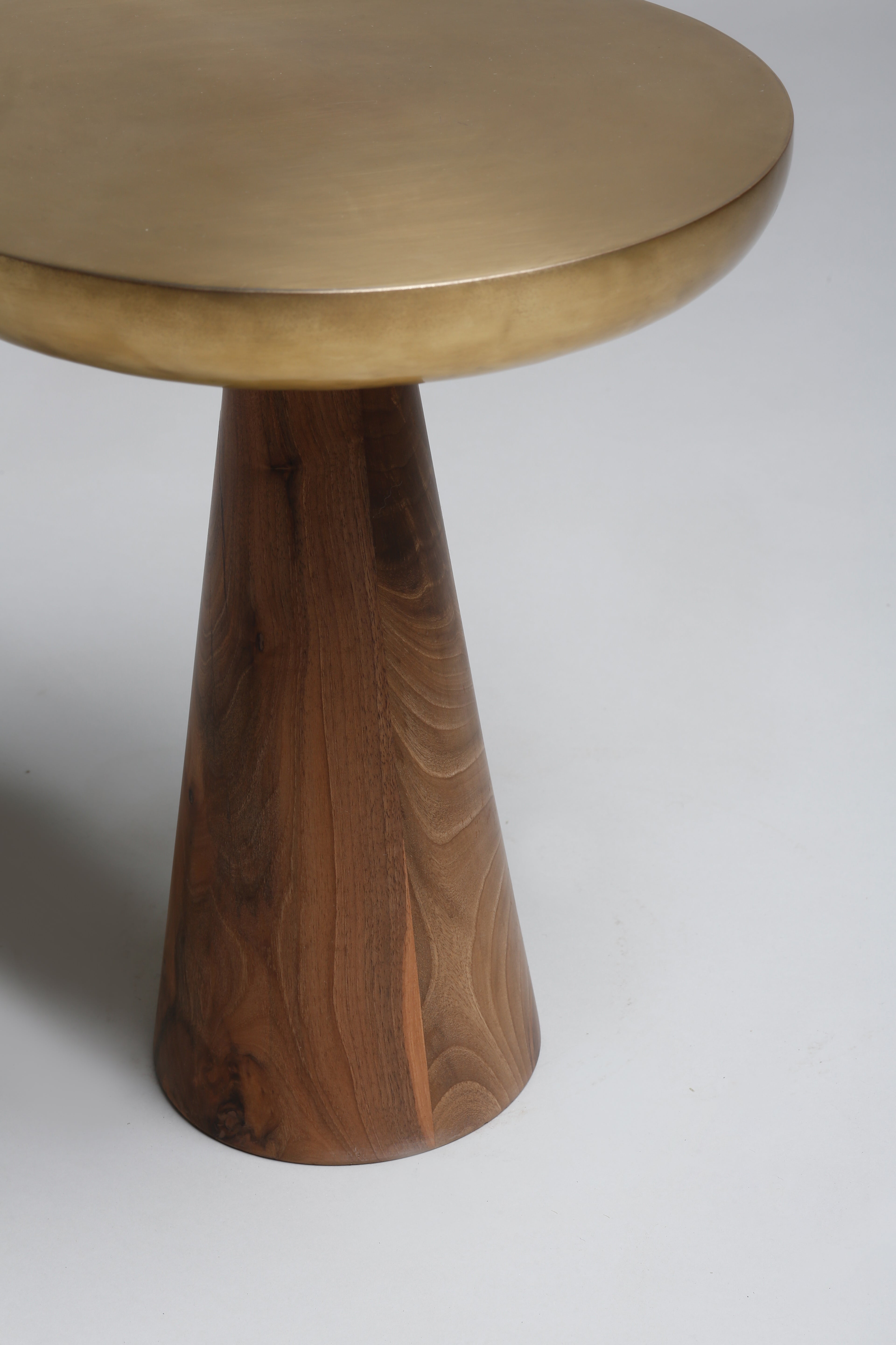 TS11 Side Table, Brass-Walnut wood