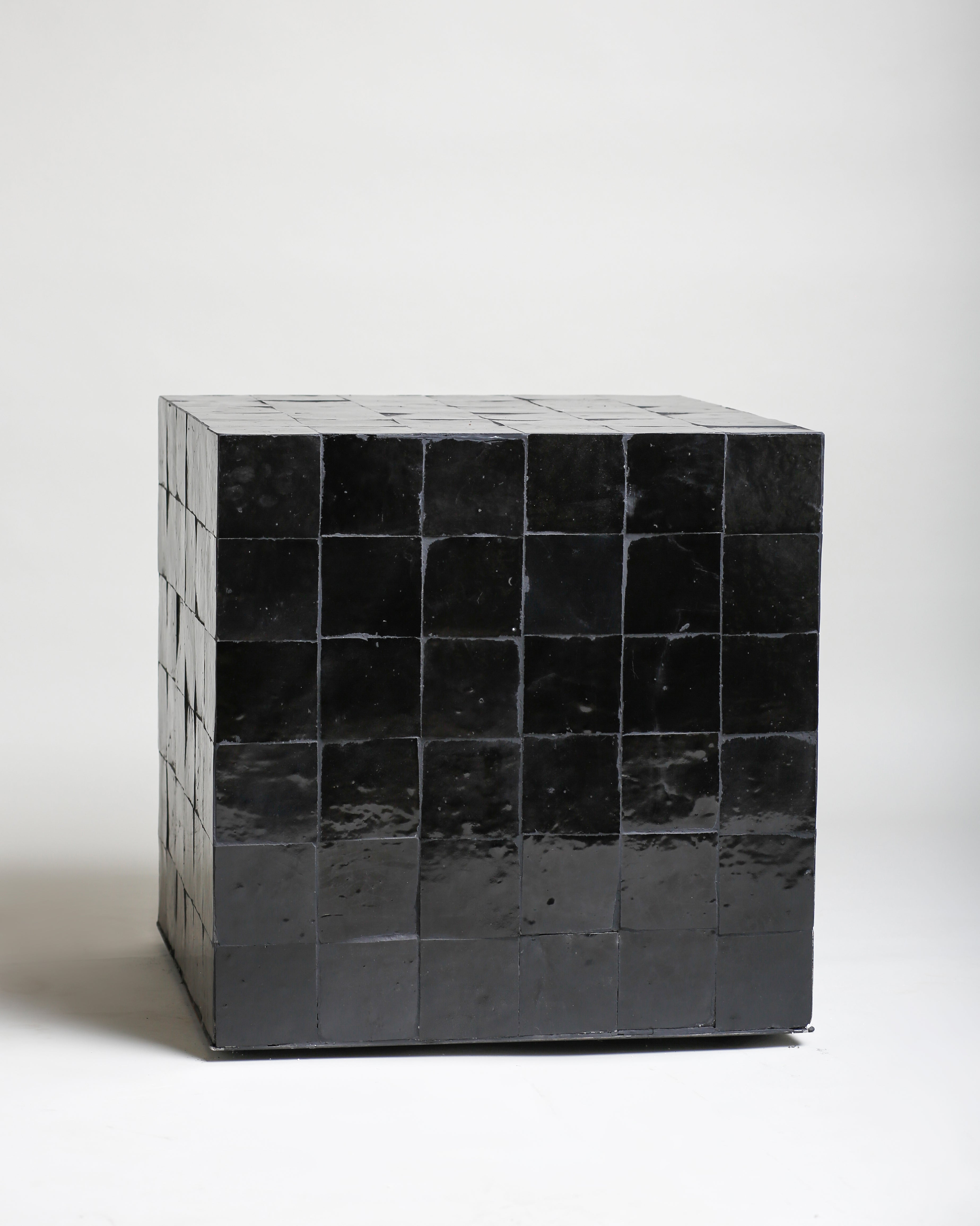 TS12 Side Table, Black zellige