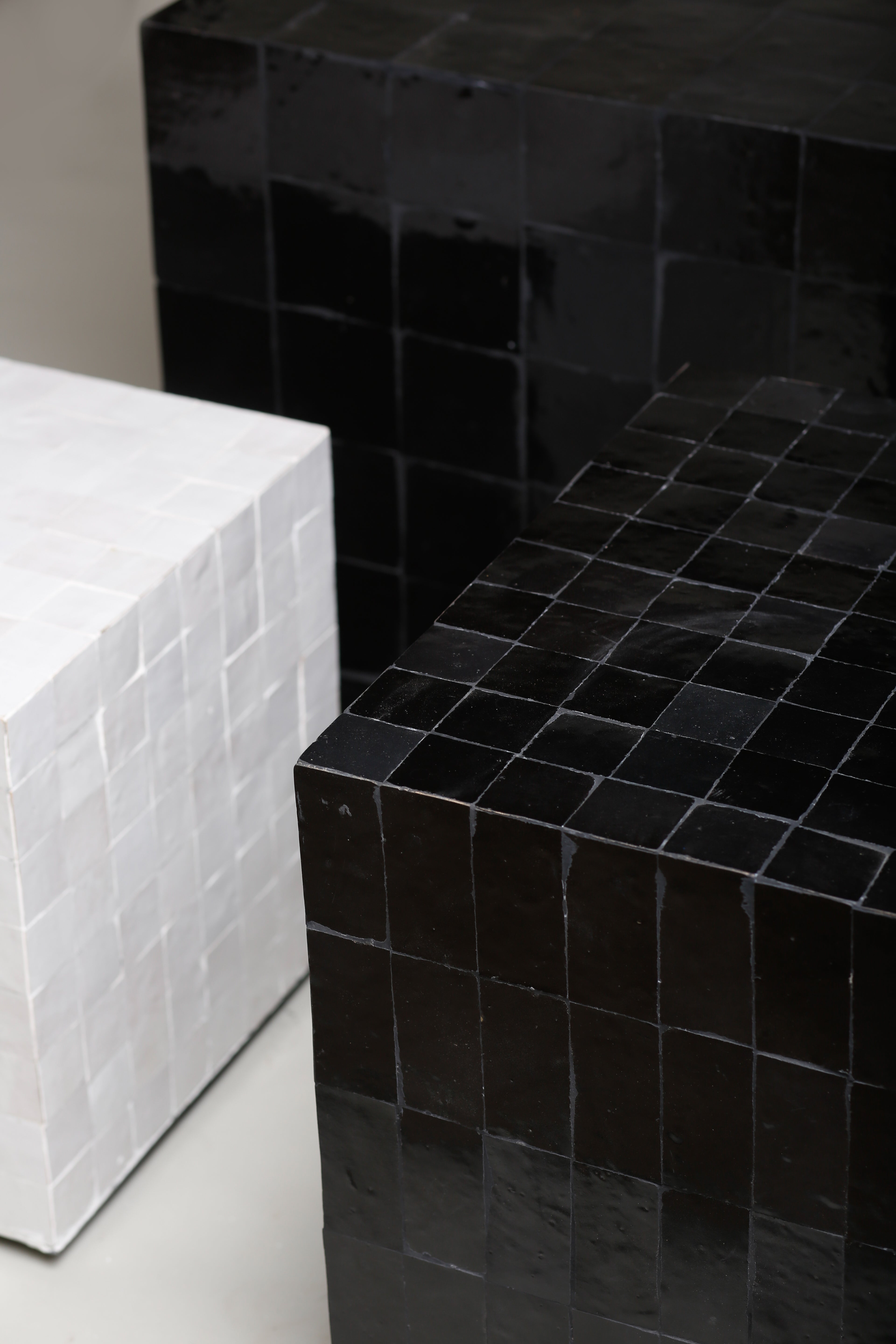 TS12 Side Table, Black zellige