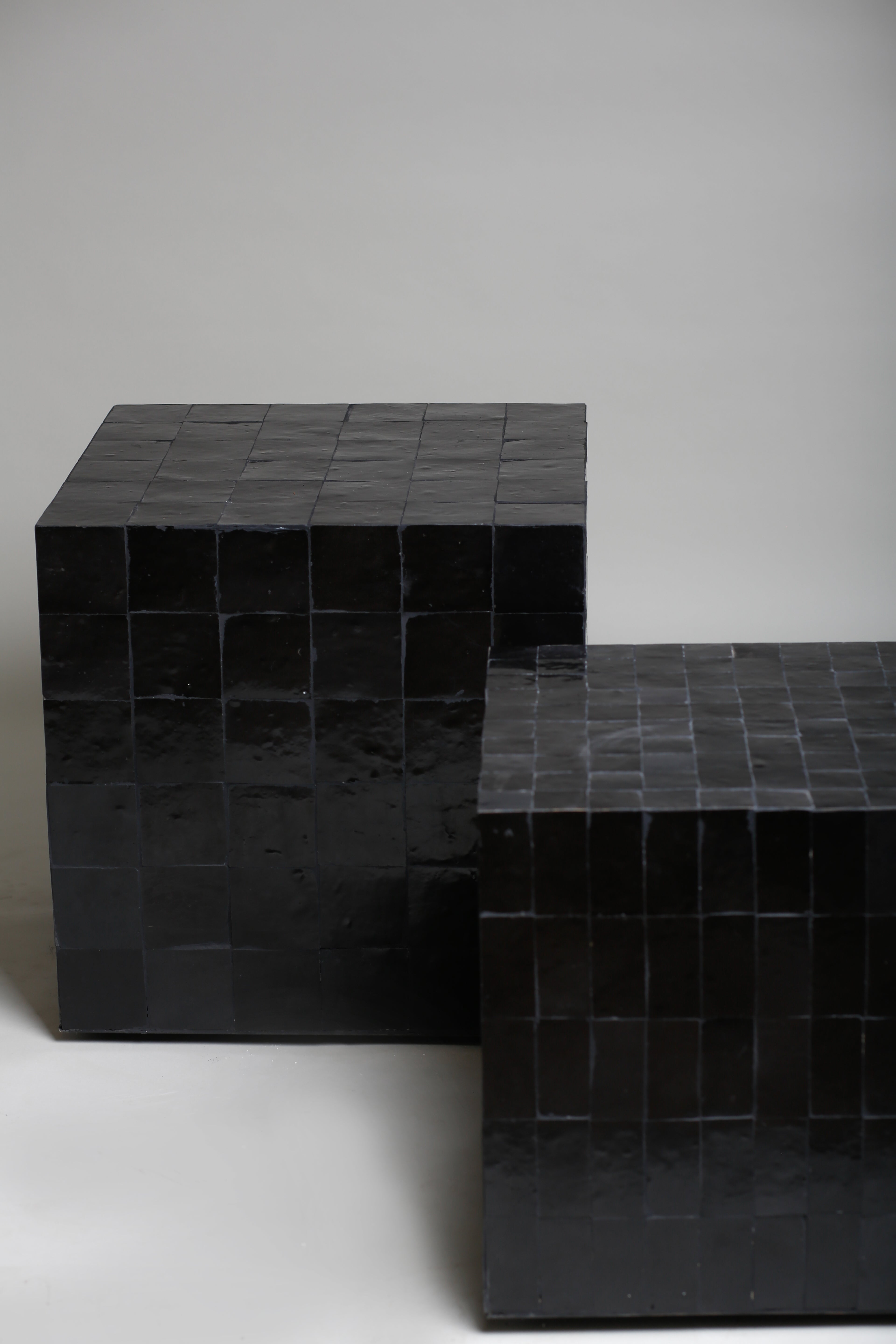 TS12 Side Table, Black zellige