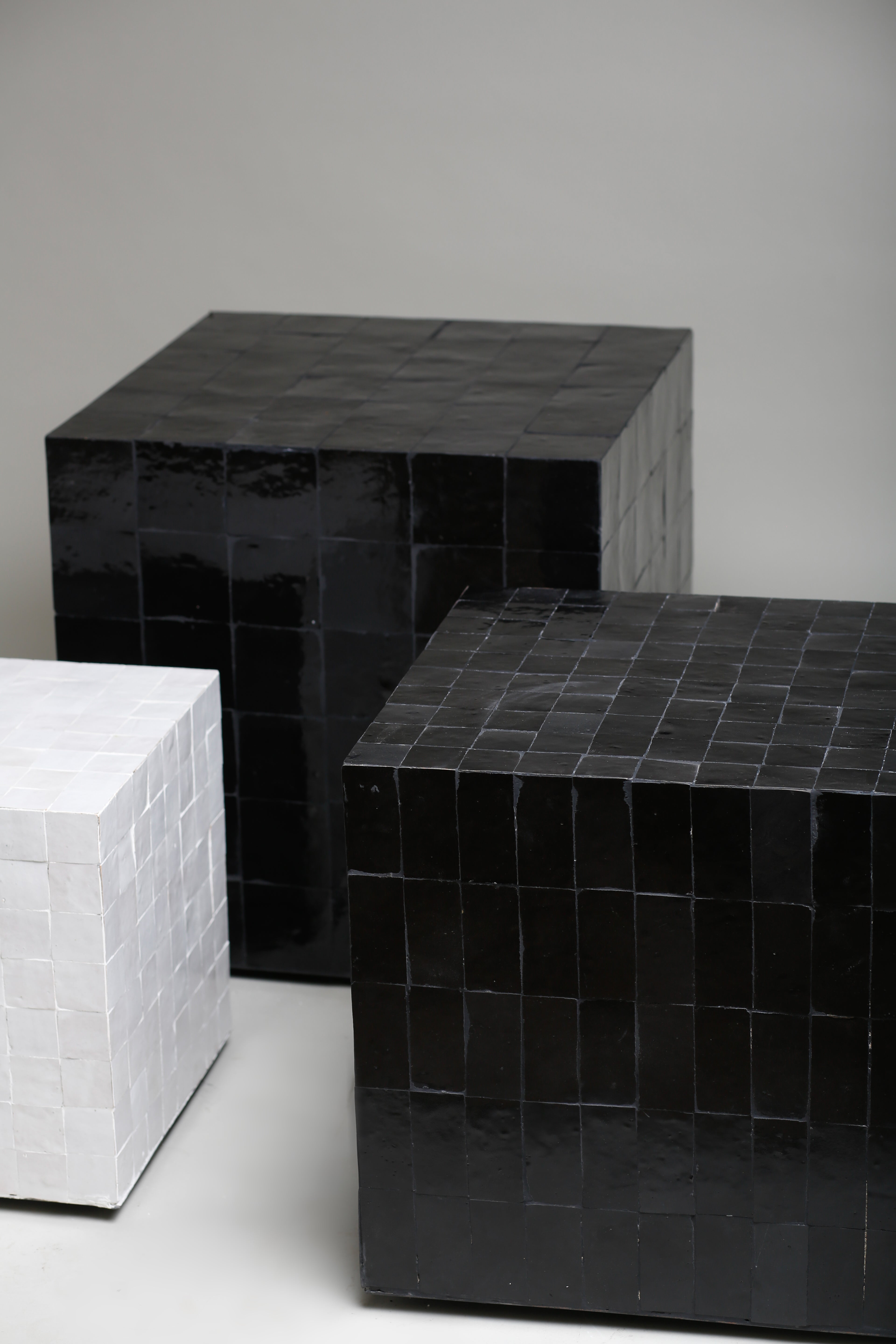 TS12 Side Table, Black zellige