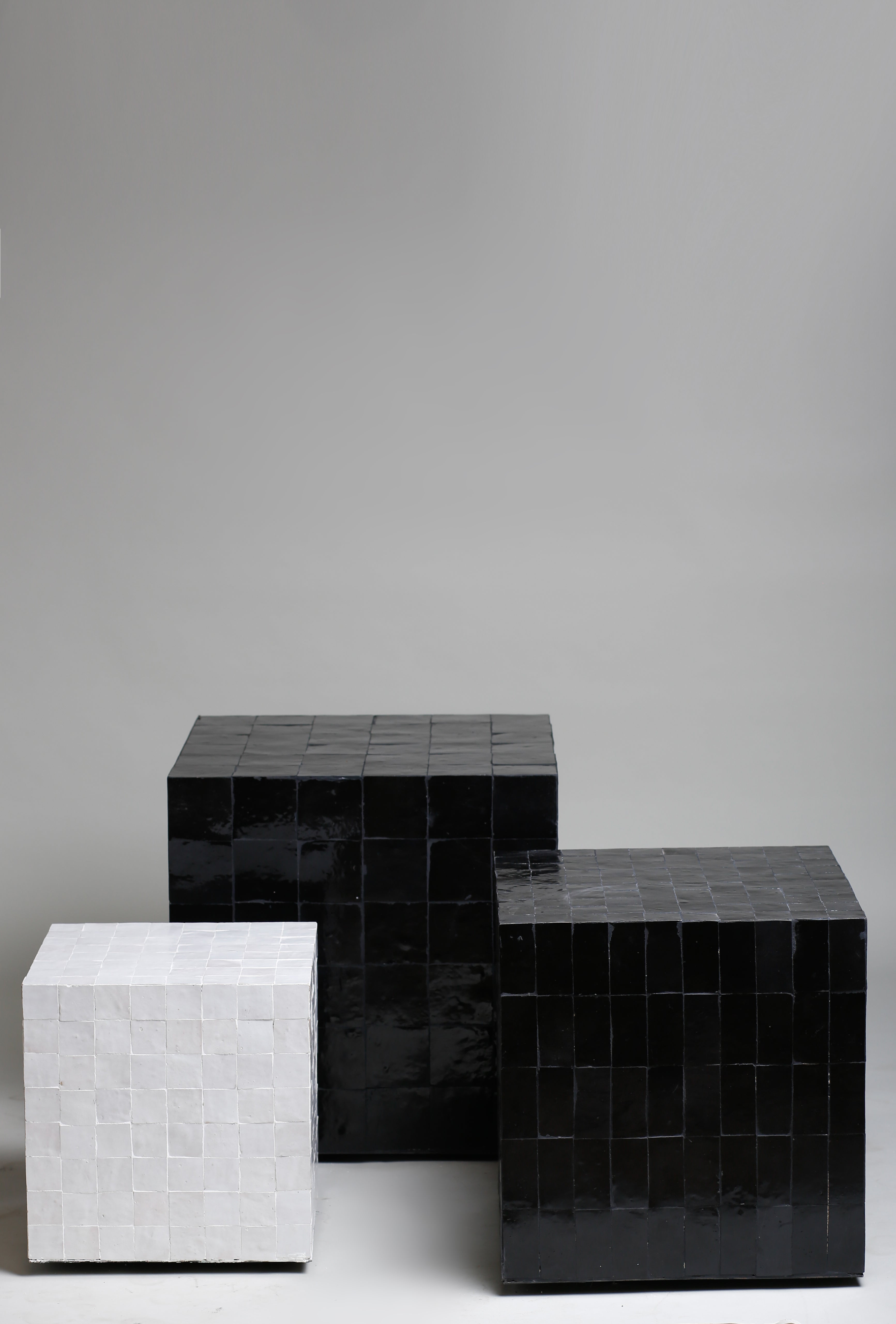 TS12 Side Table, Black zellige