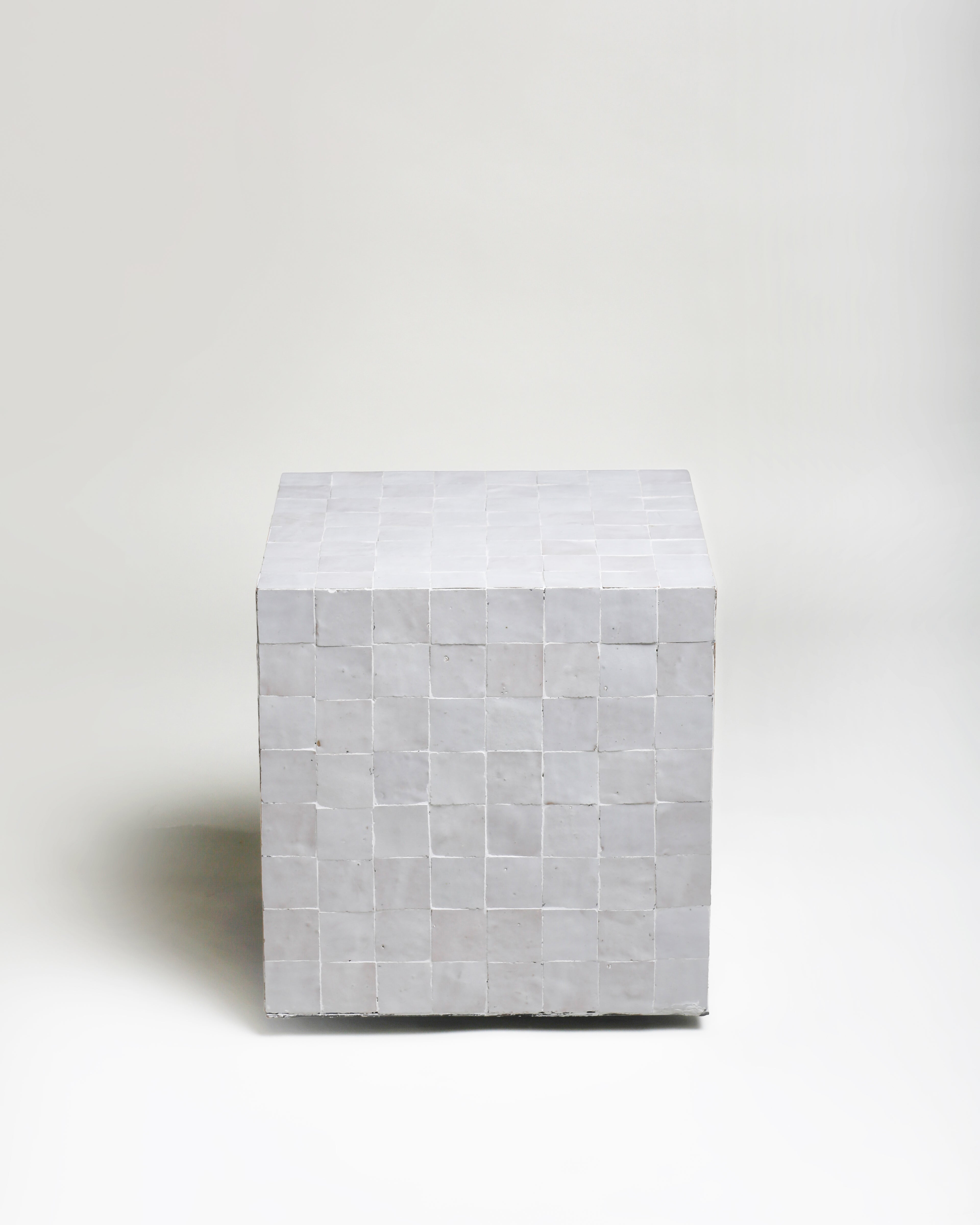 TS12 Side Table, White zellige