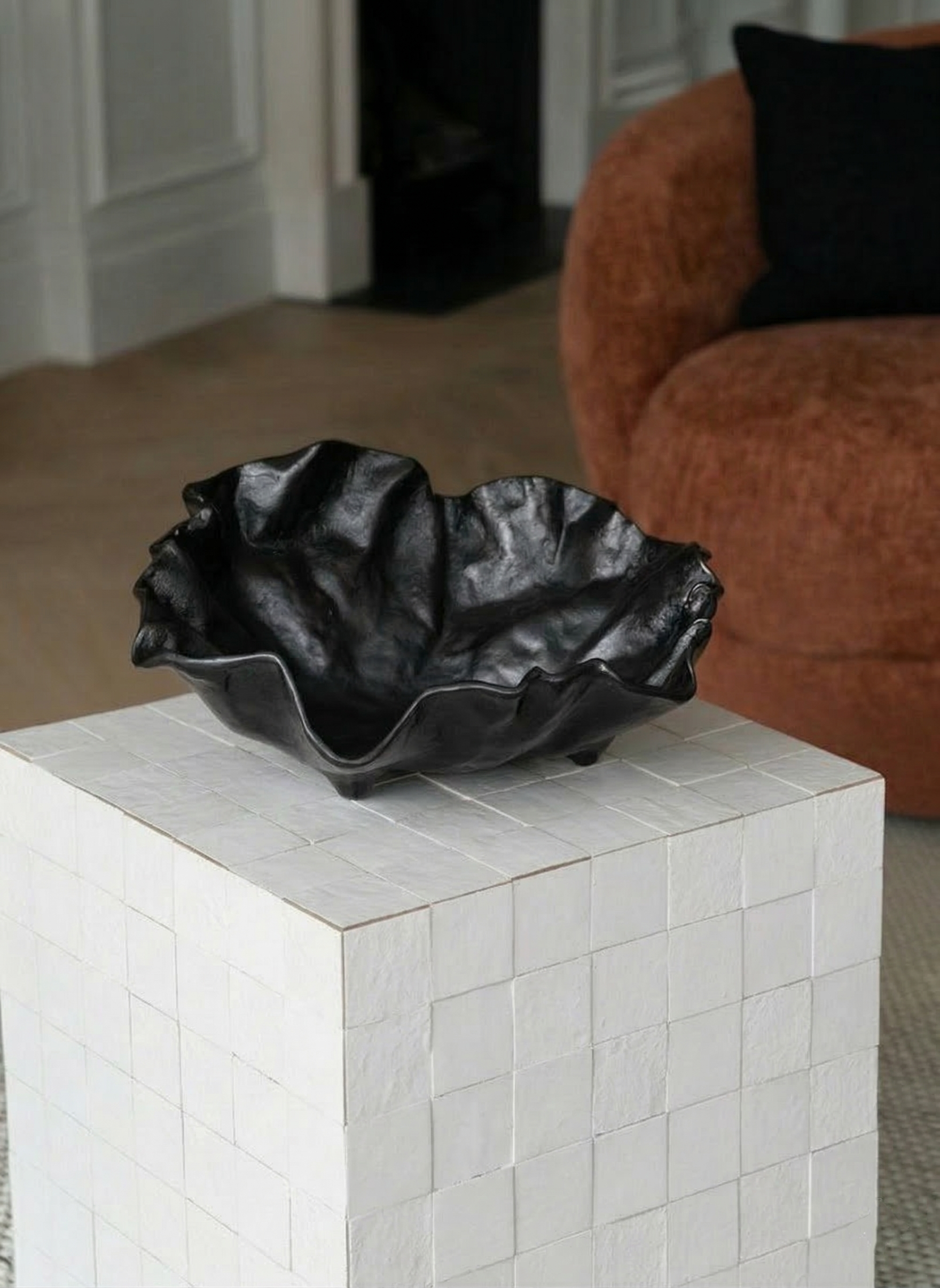 TS 12 Side Table, White Zellige