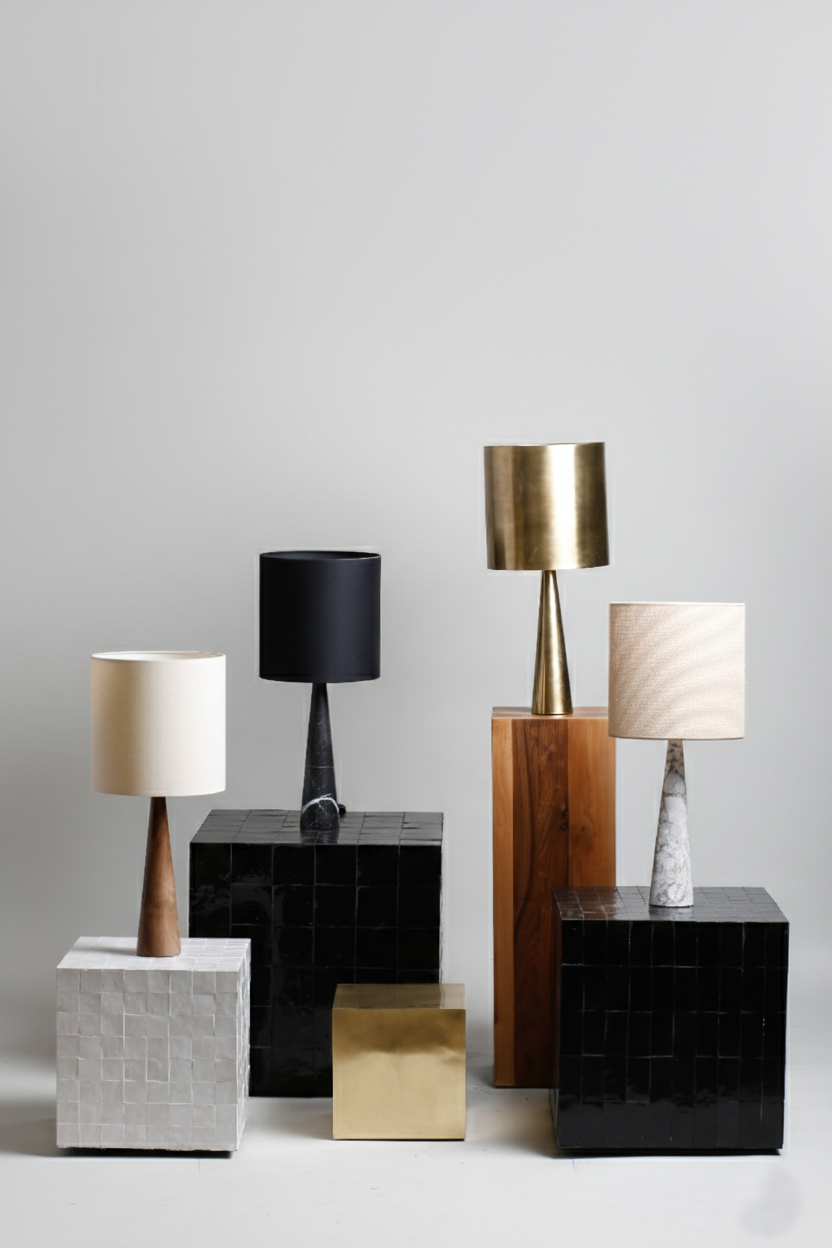 TS 12 Side Table, White Zellige