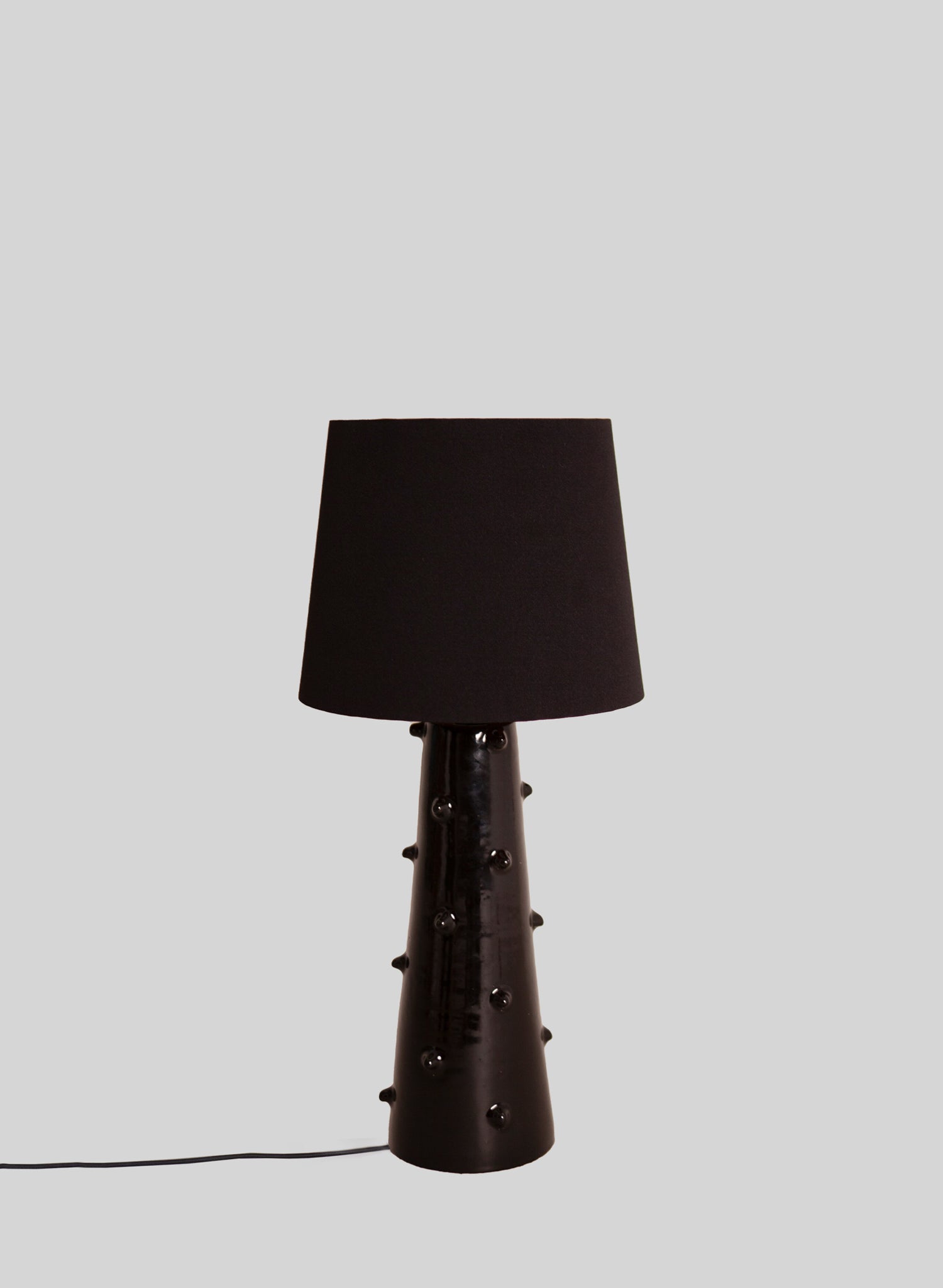 Ceramic Spiked Table Lamp, Black - Black