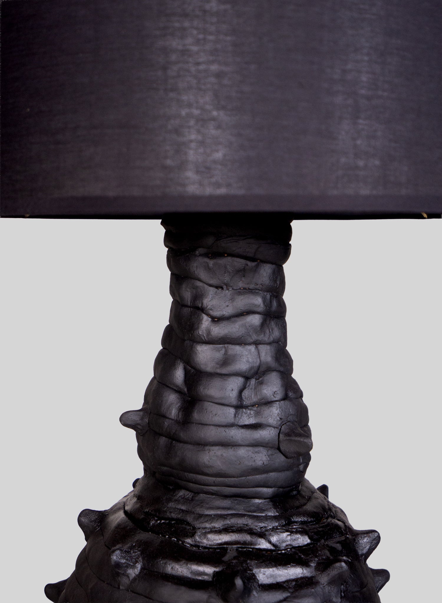 Sculptural Table Lamp H75 cm, Black Plaster - Black