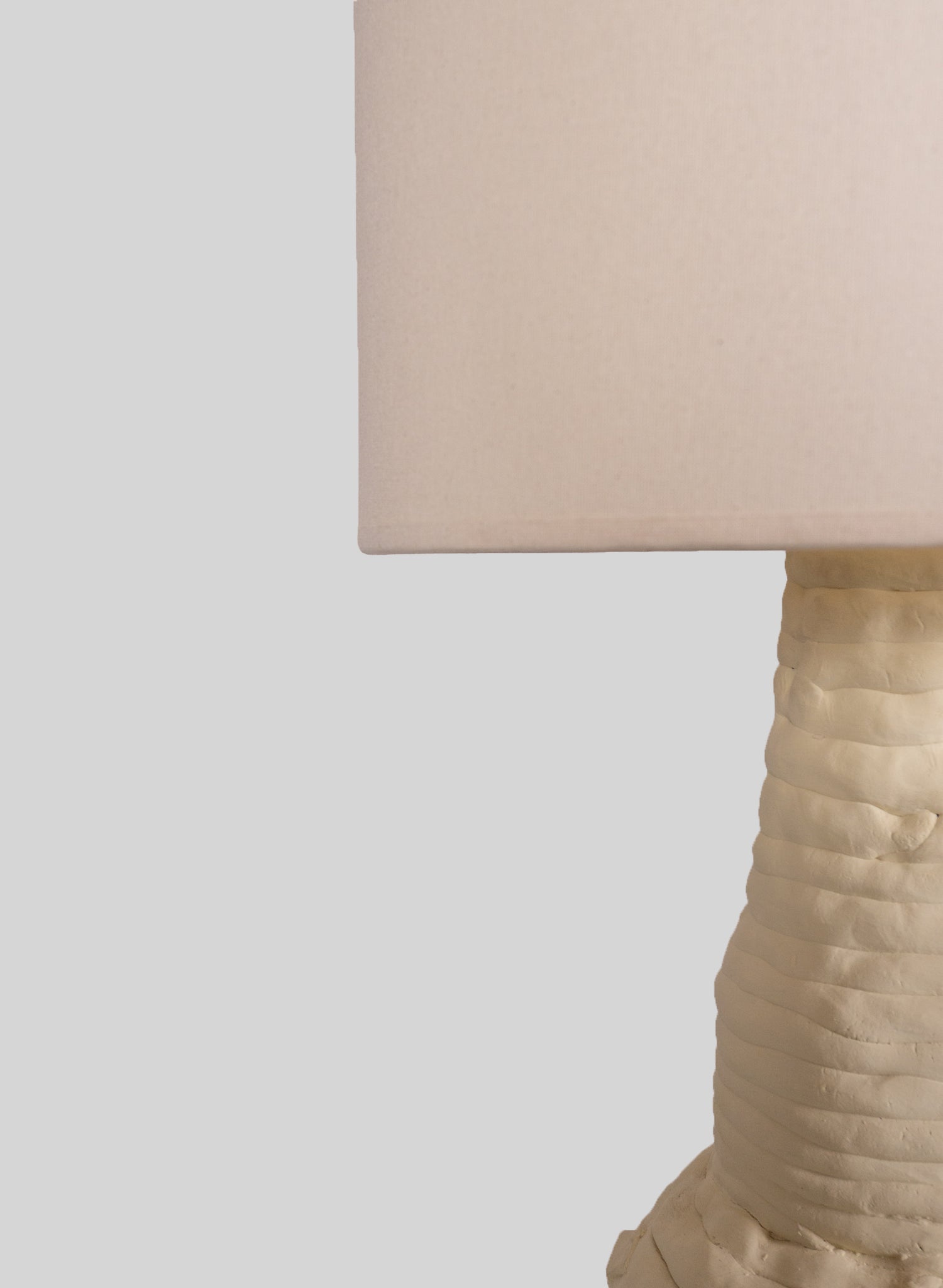 Sculptural Table Lamp H75 cm, White Plaster - White