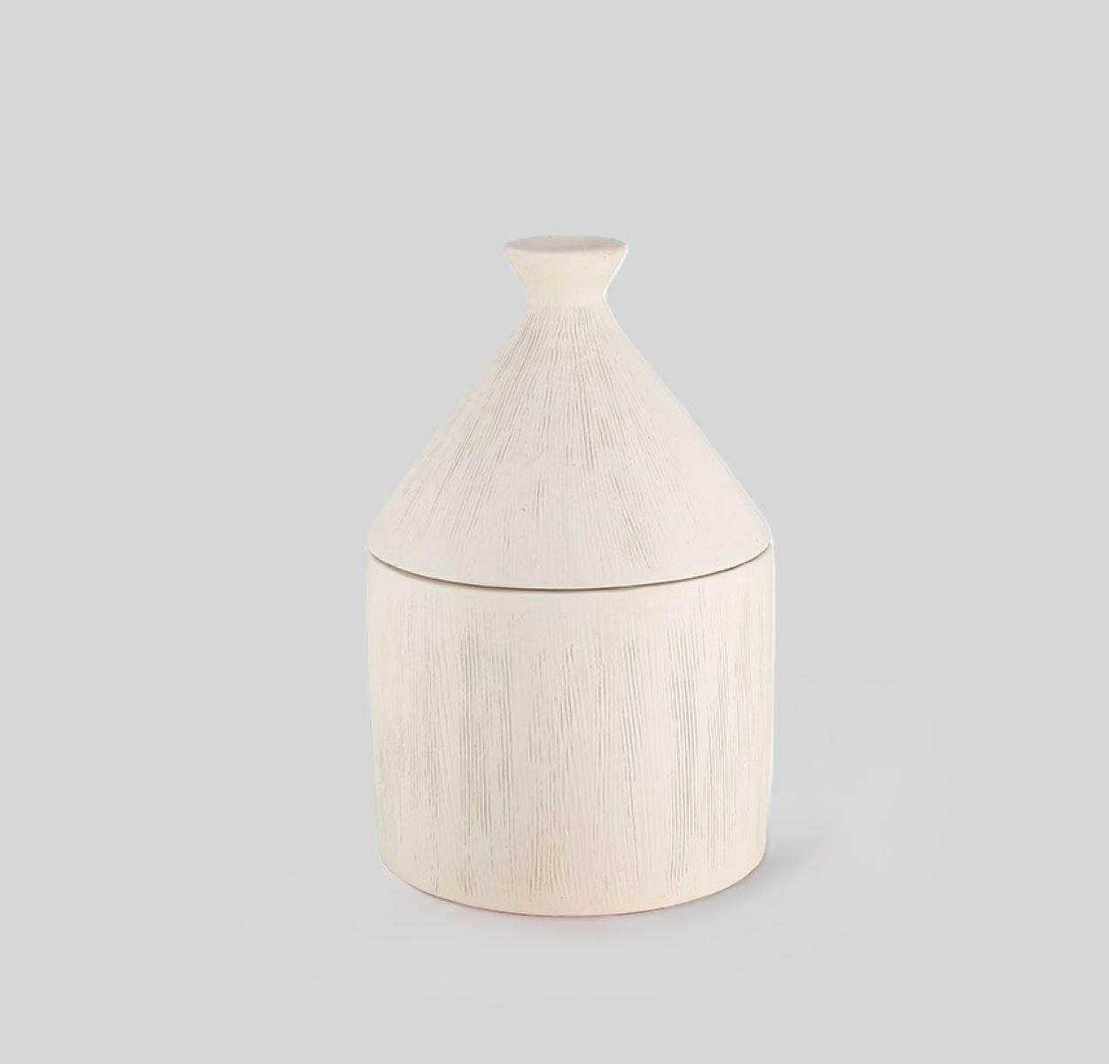 Tagine-Shaped  Scented White Candle, Skin Jibir (Ginger) Fragrance