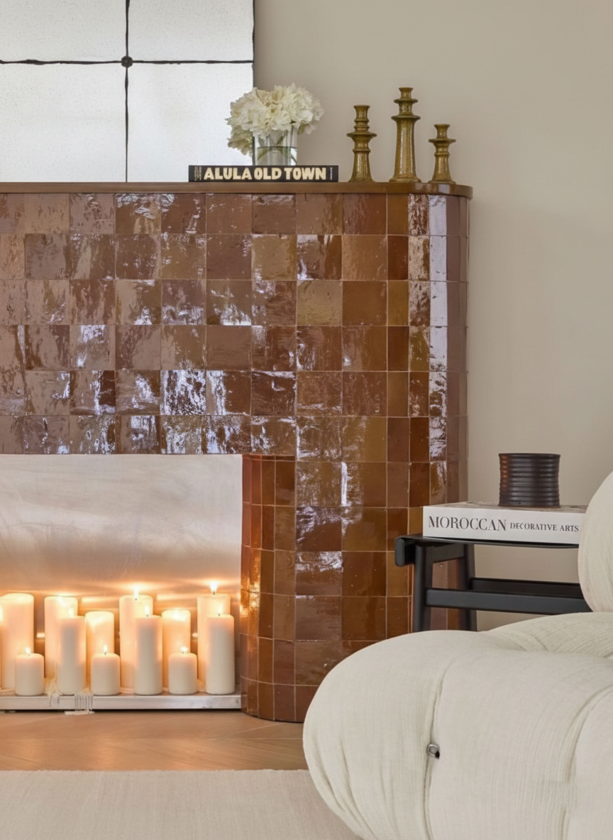 Classic Tamegroute Candle Holder, Olive