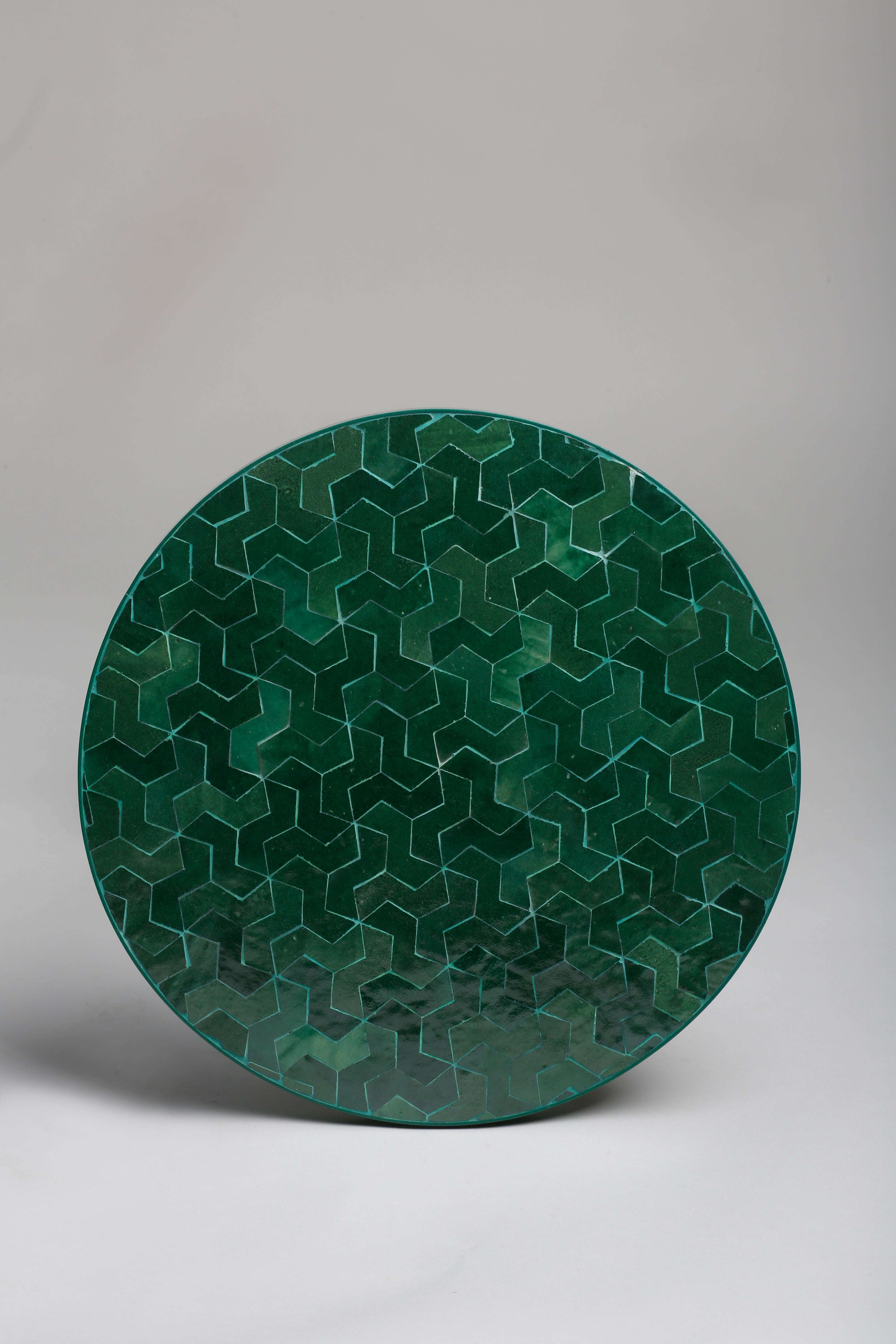 Ligna Disc Mono Side Table, Green pine