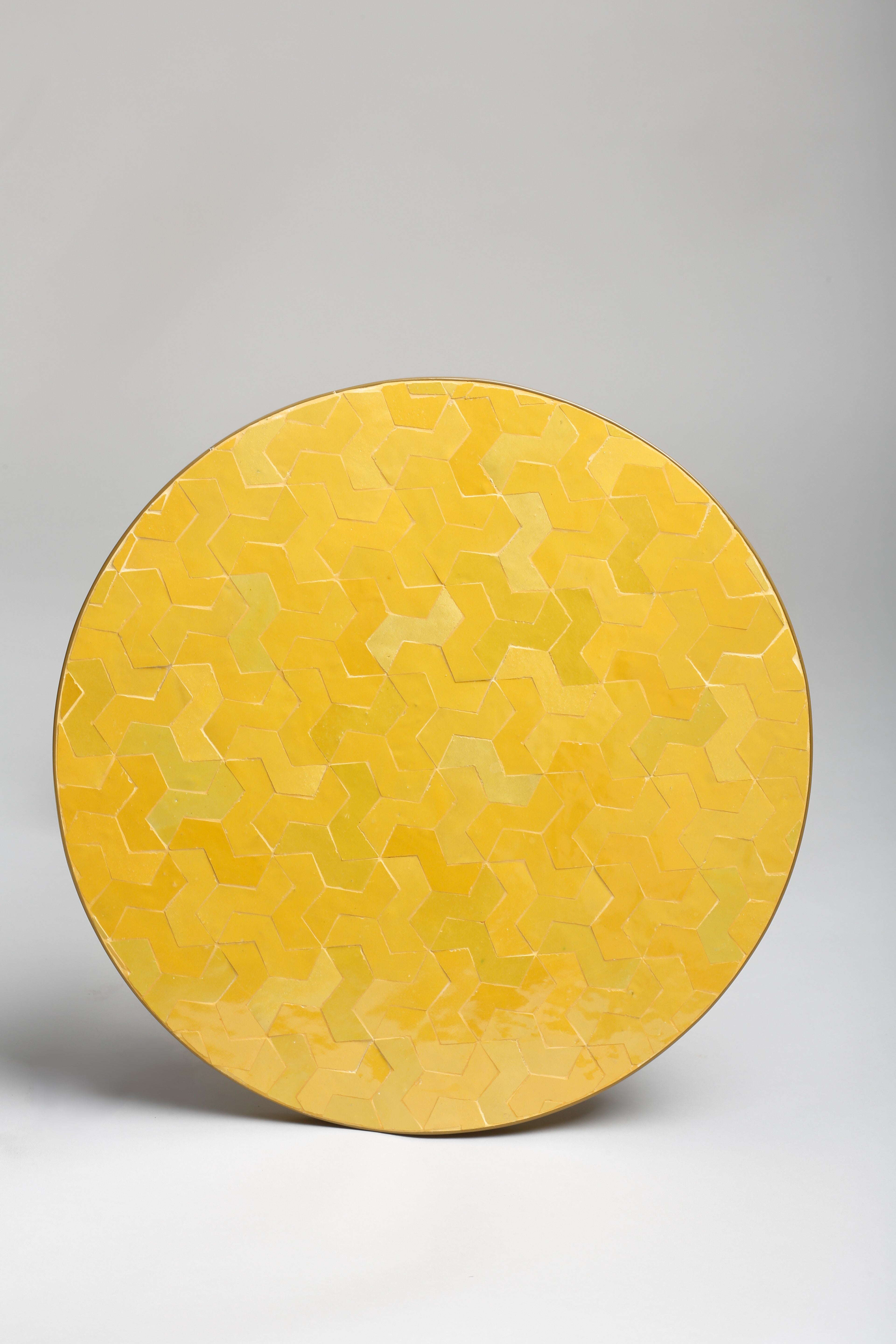Ligna Disc Mono Side Table, Marrakech Yellow