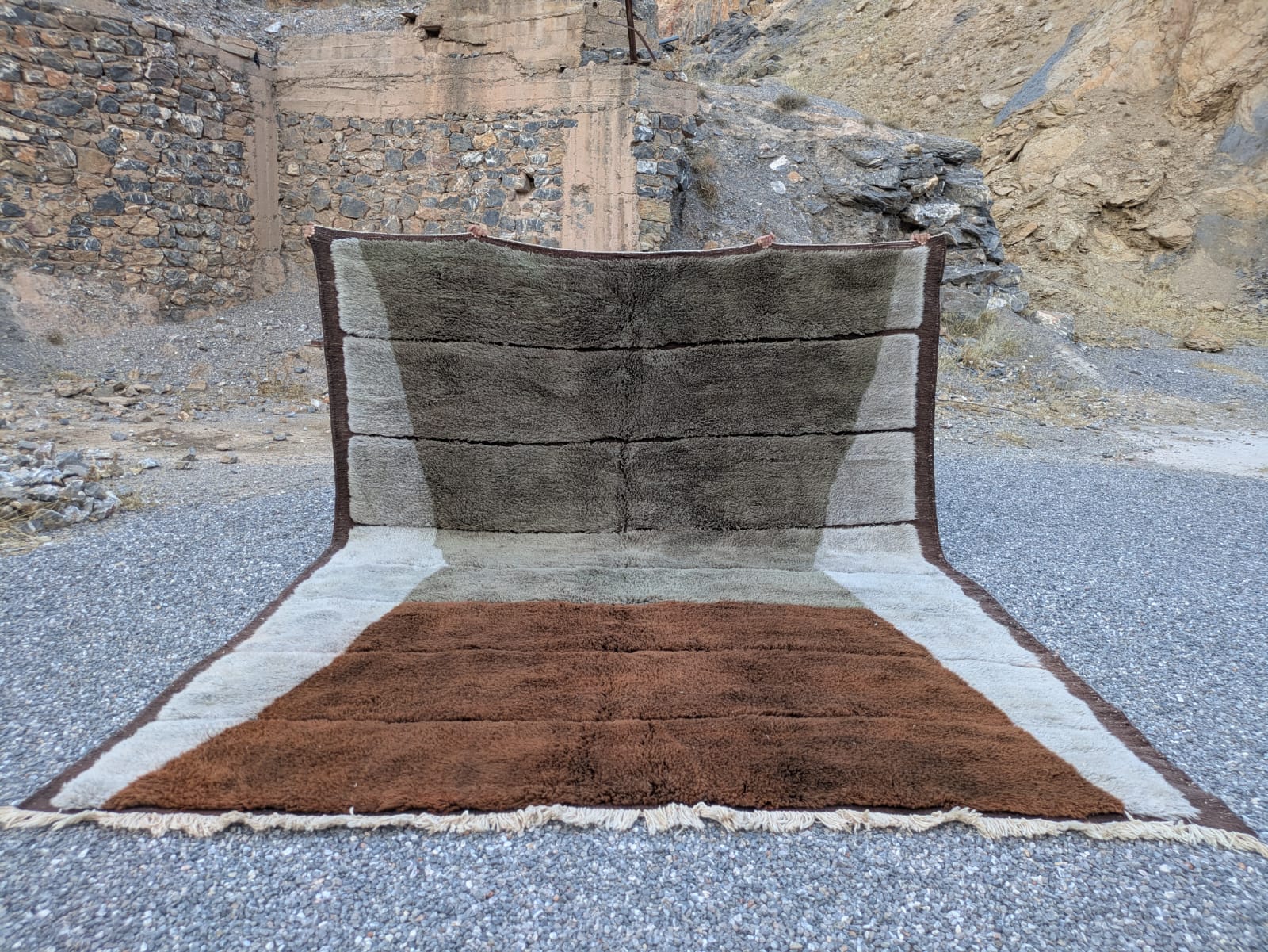 Canyon Wool Rug 320x420 cm, Marsh-Brown-Light grey