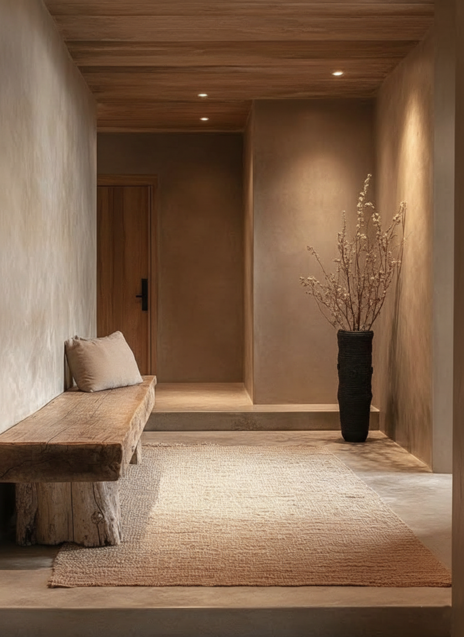 Plaster Floor Vase H125 cm, Black