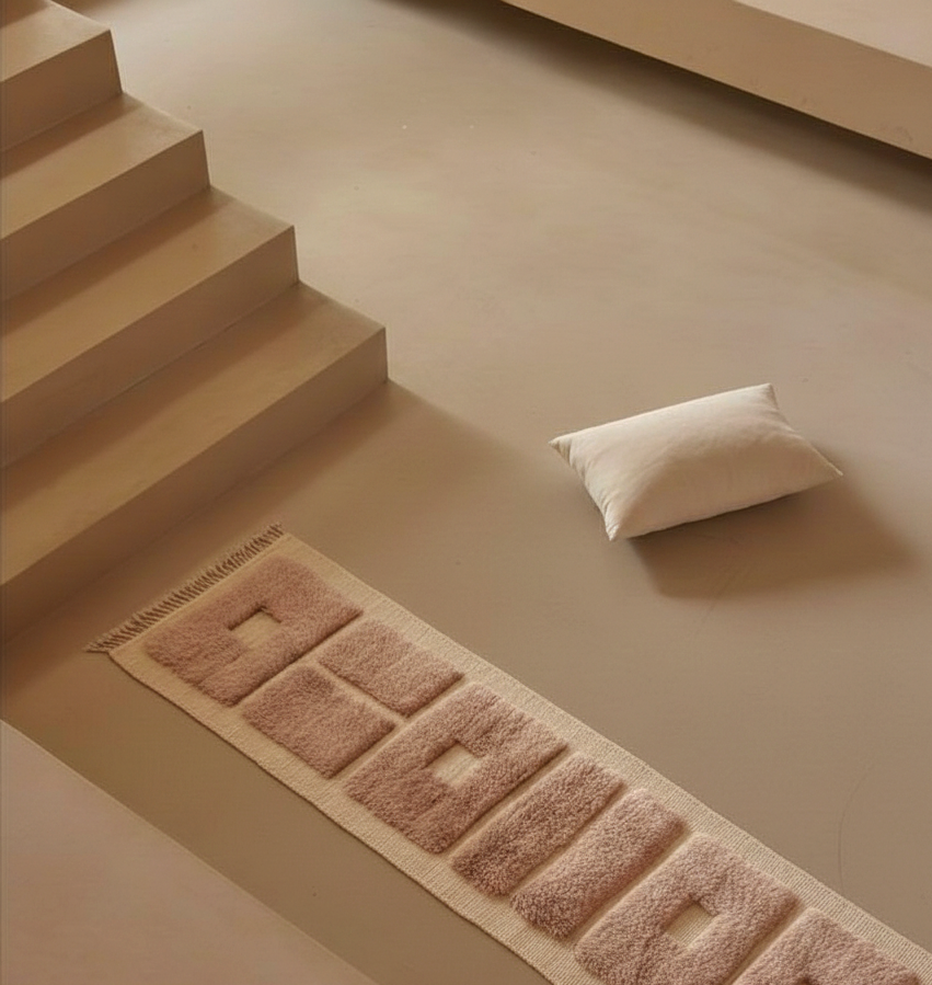 Amayas Wool Runner 335x80 cm, Natural wool-Lino