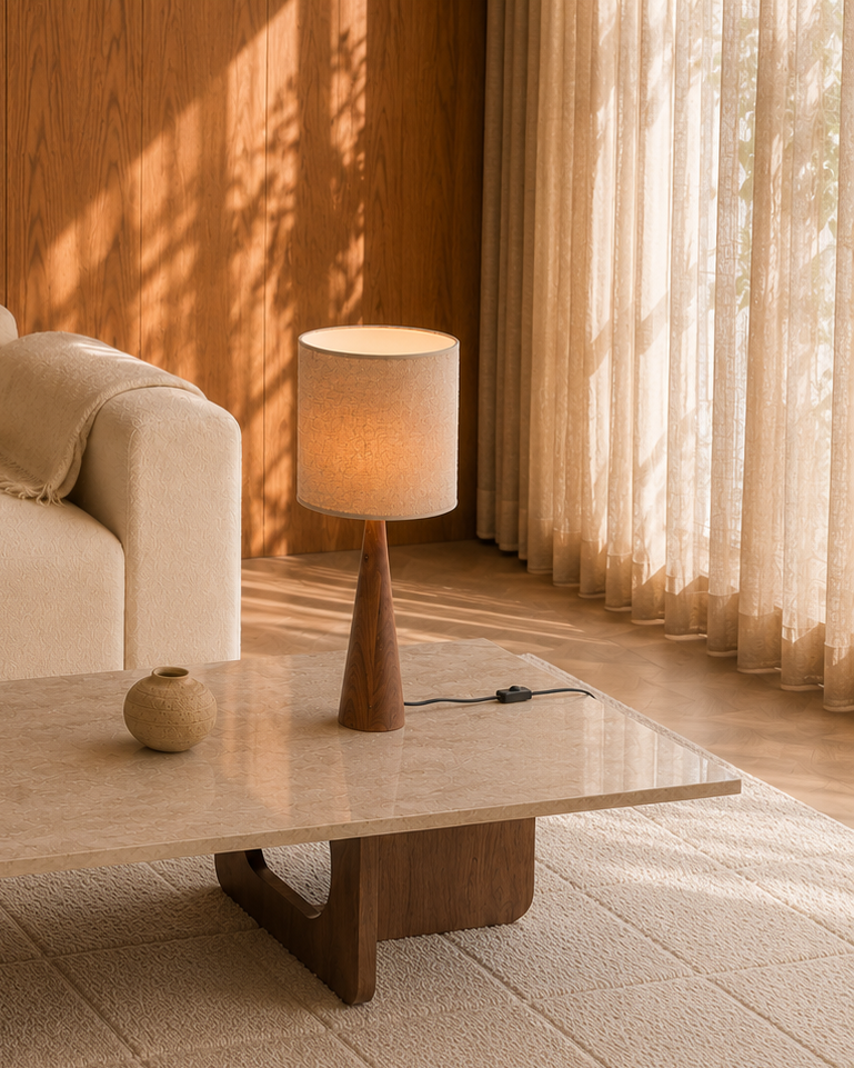 Siwa Coffee Table, Travertine - Solid Wood